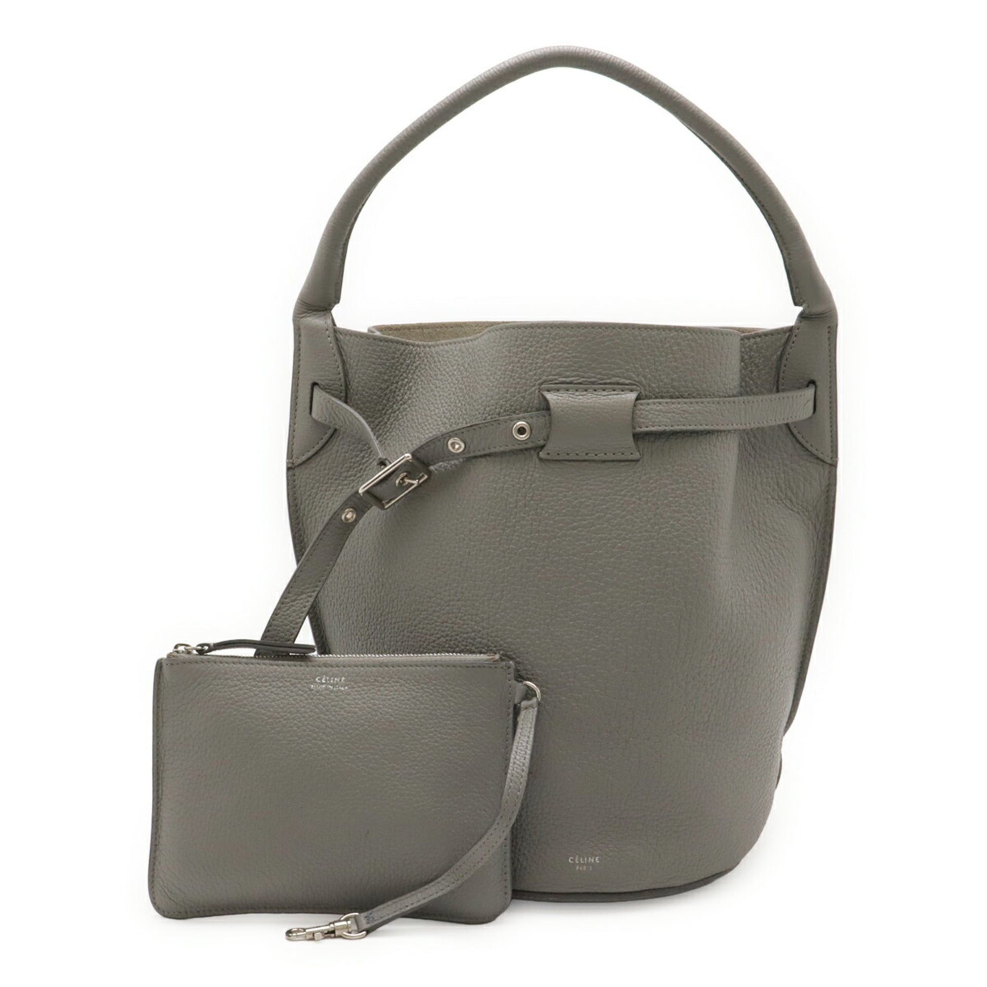Celine CELINE Big Bag Bucket Small Shoulder Leather Gray 183353 Size ONE SIZE - 1 Thumbnail