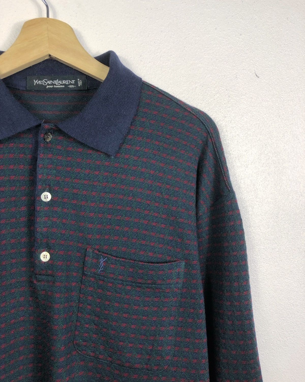 Vintage × Yves Saint Laurent Vintage Yves Saint Laurent YSL L/S Pocket Tee Made in Italy Size US L / EU 52-54 / 3 - 3 Thumbnail