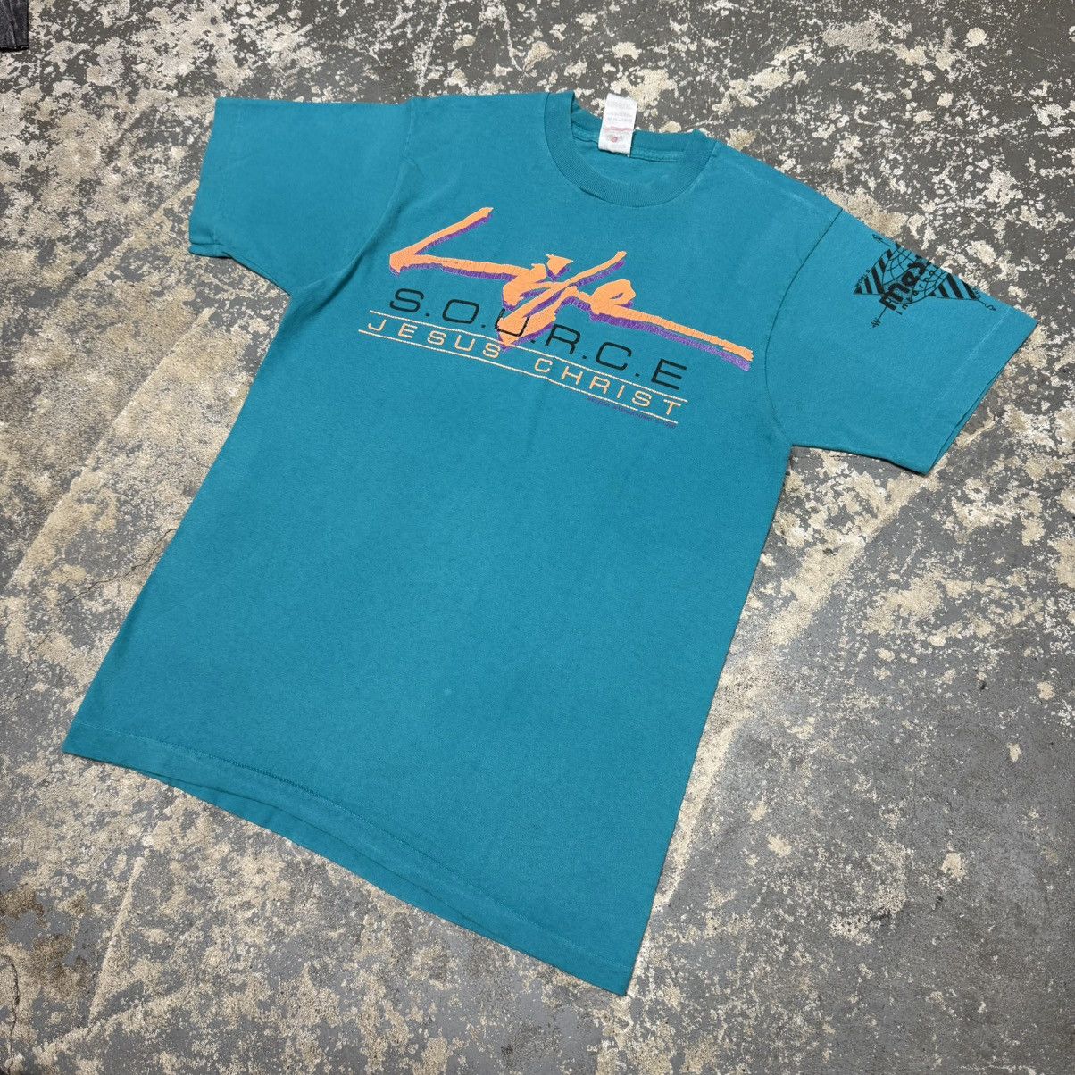 Vintage Vintage Life Source Jesus Christ 90s Blue Tshirt Size US M / EU 48-50 / 2 - 2 Thumbnail