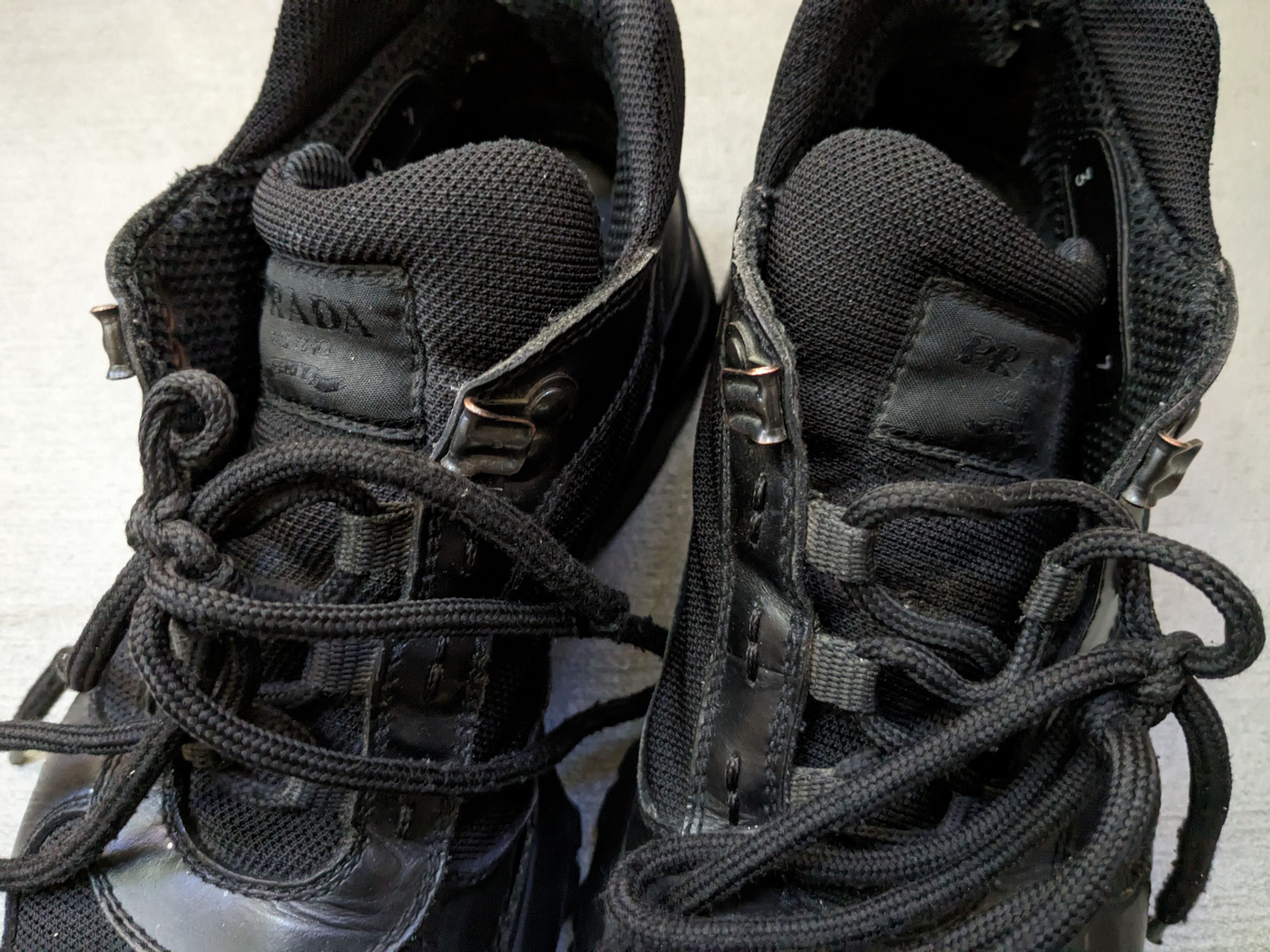 Prada Prada Shoes Black Size 8 Leather Nylon Techwear Lace Up FLAW Size US 8 / EU 41 - 4 Thumbnail