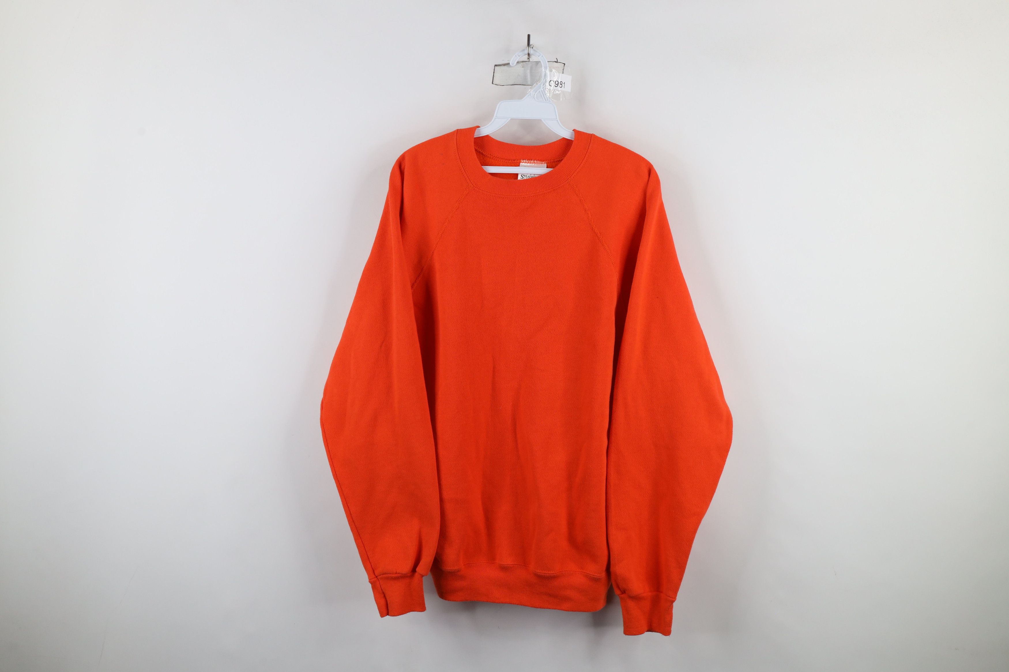 Vintage Vintage 80s 90s Streetwear Raglan Sweatshirt Orange USA Size US L / EU 52-54 / 3 - 1 Thumbnail