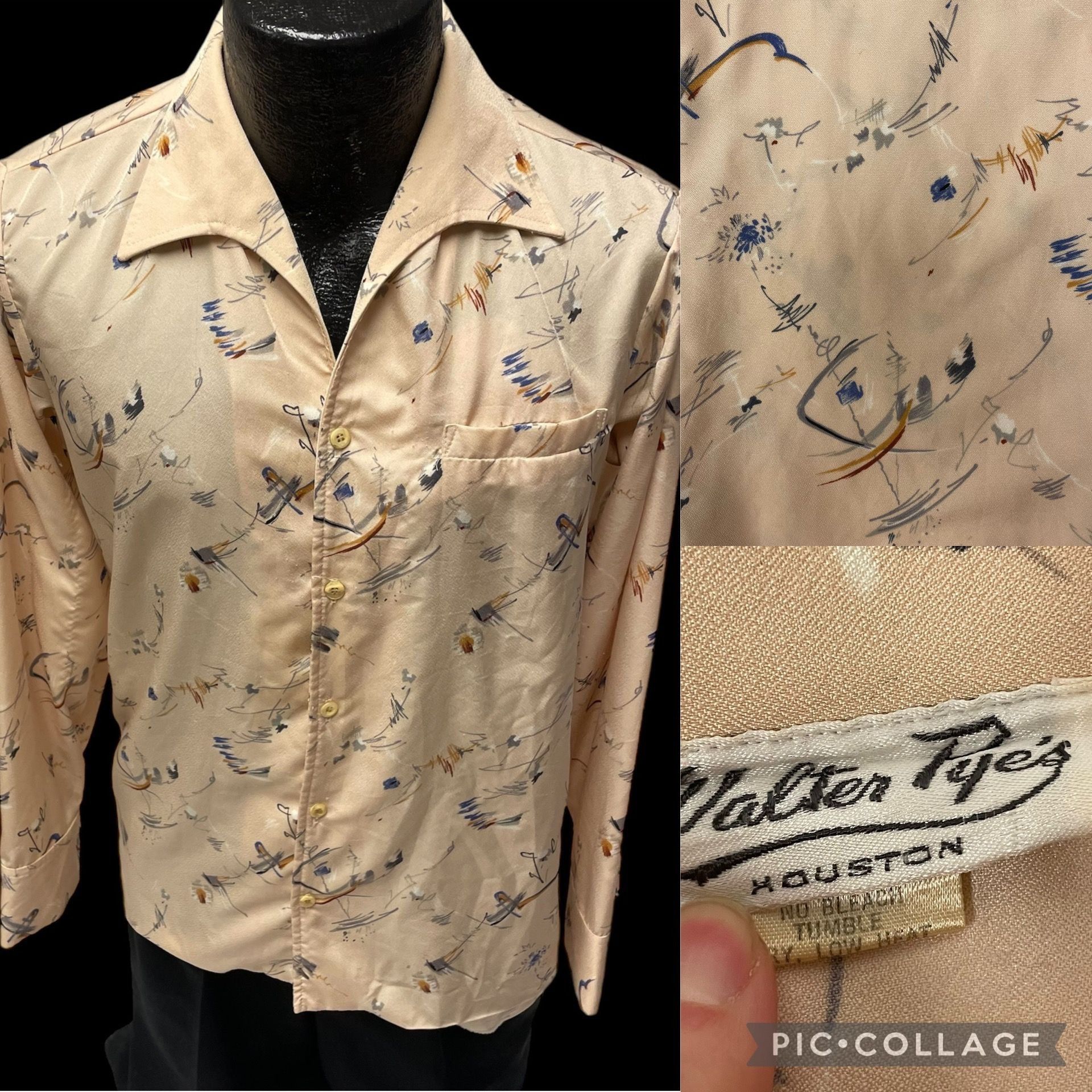 Other Vtg Walter Pyes SHINY Quiana Nylon ABSTRACT Rockabilly Shirt Size US S / EU 44-46 / 1 - 1 Thumbnail