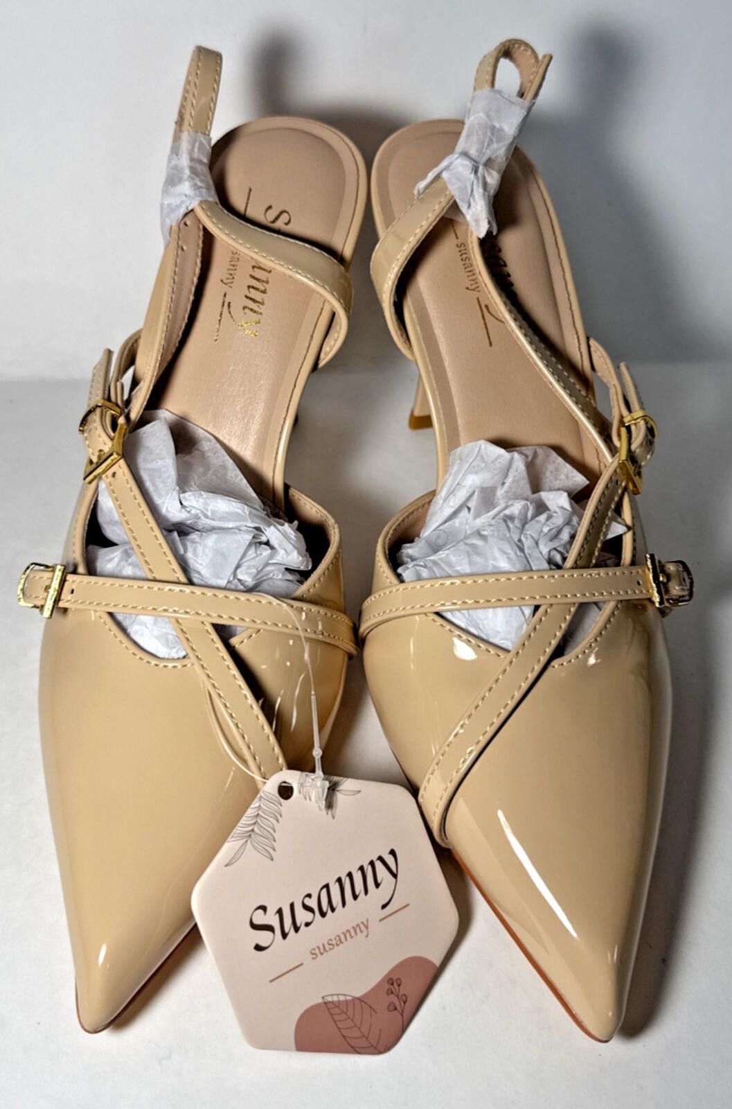 Other Susanny Closed Toe High Heels Slingback Strap Nude Womens 6 Size US 8.5 / IT 38.5 - 2 Thumbnail