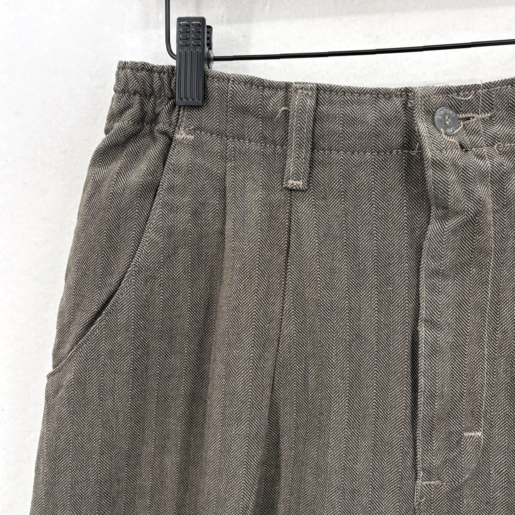 Lee Lee Pants Womens 10 Short Brown Herringbone Side Elastic Wrinkle Free Tapered Size 32" / US 10 / IT 46 - 3 Thumbnail