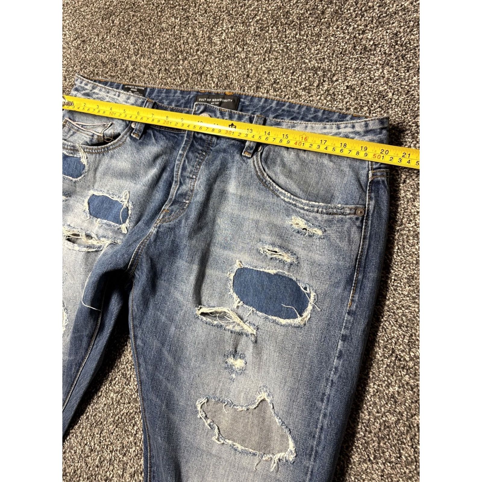 Cult Of Individuality Cult Of Individuality Jeans Mens 40x34 Selvedge Japanese Greaser Patchwork Denim Straight 5-Pocket Blue Size US 40 / EU 56 - 5 Thumbnail