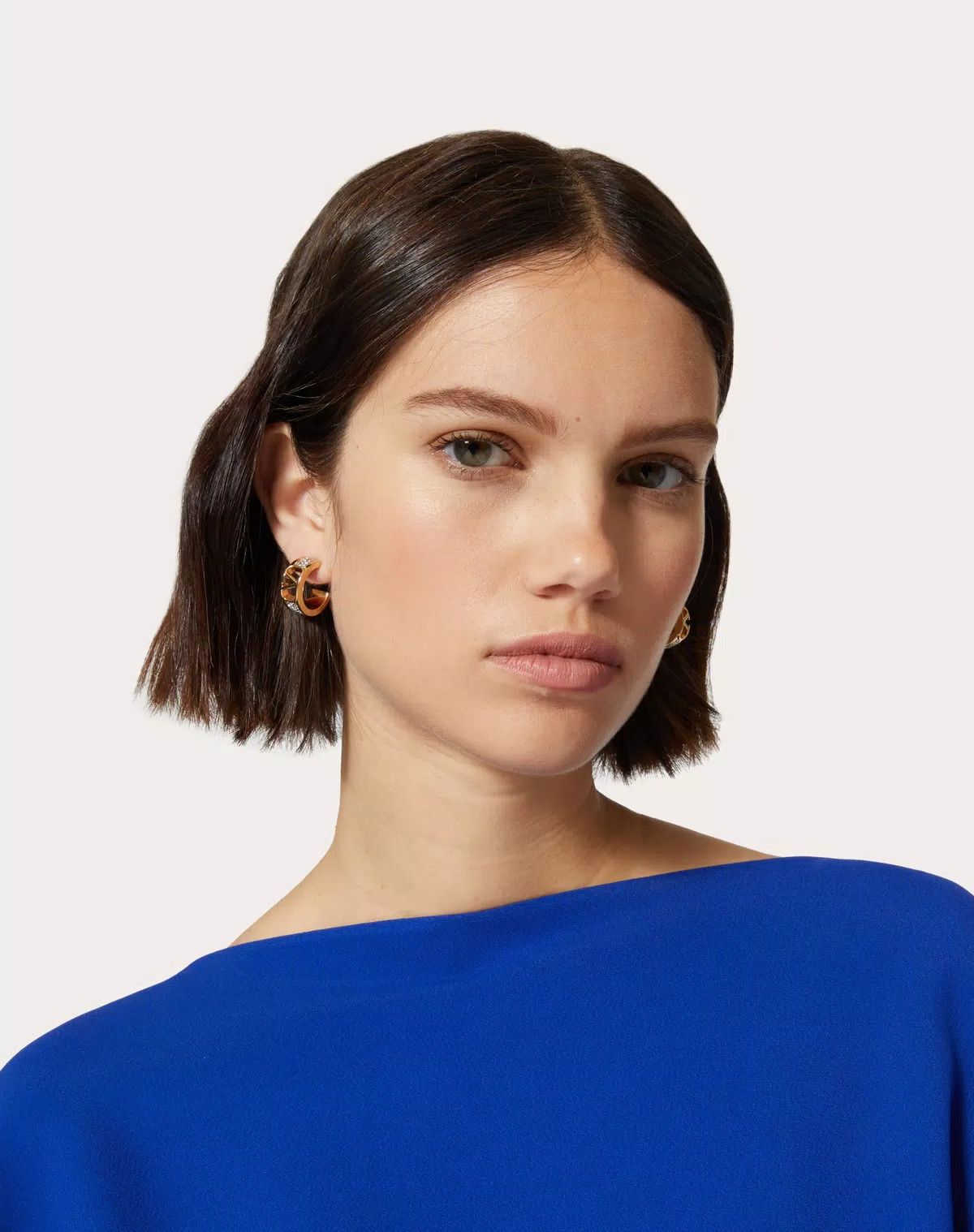 Valentino o1s1wg110625 Size: OS/Metal And Swarovski Earrings in Golden Size ONE SIZE - 5 Thumbnail