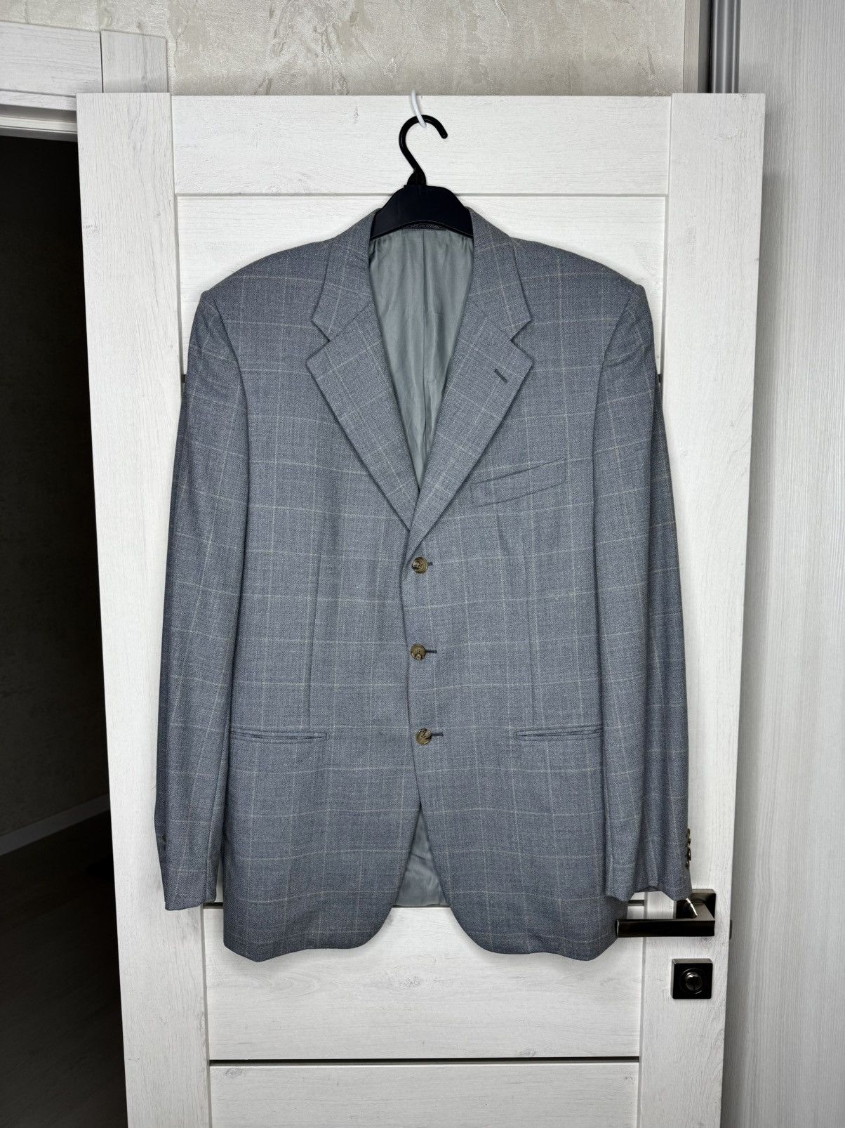 Corneliani Corneliani Linea Sartoria Handmade Gray Check Blazer 54L Size 54L - 1 Thumbnail