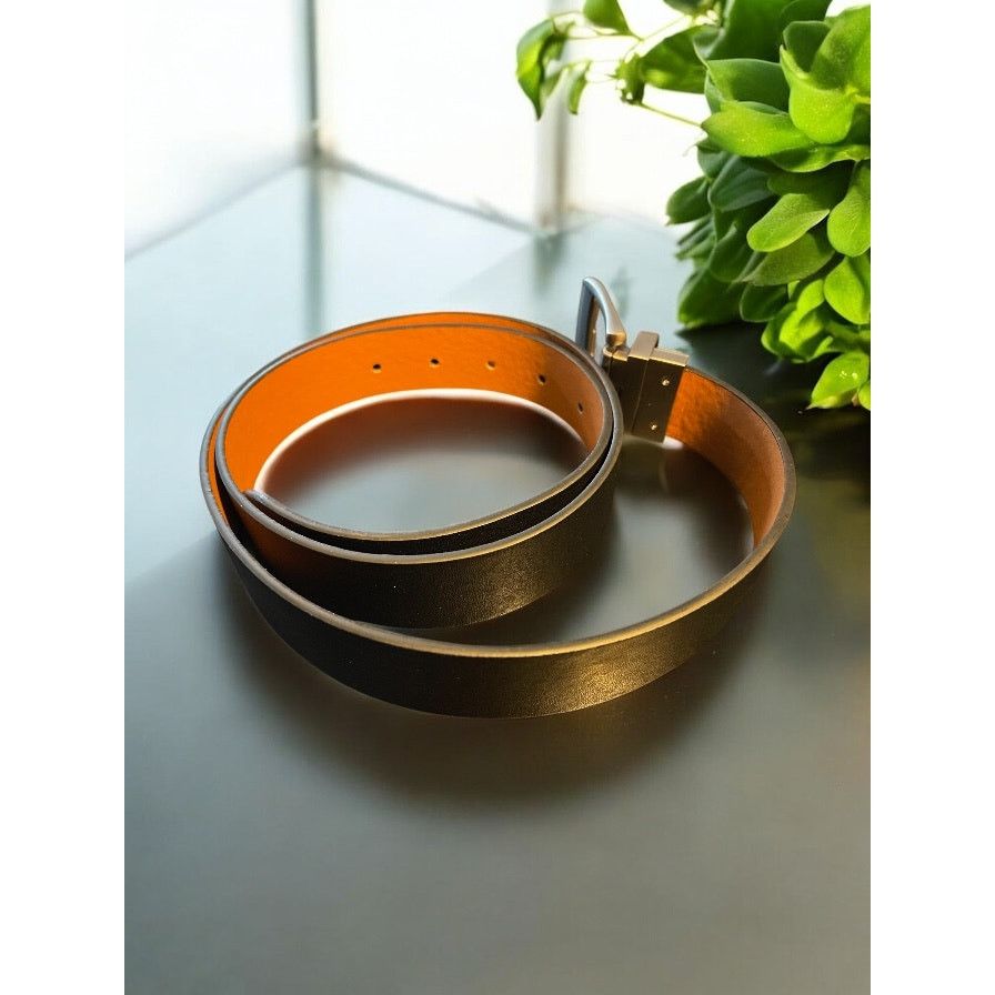Unknown London Plus Size Woman's Brown Leather Belt with Silver Buckle 45" Size ONE SIZE - 2 Thumbnail