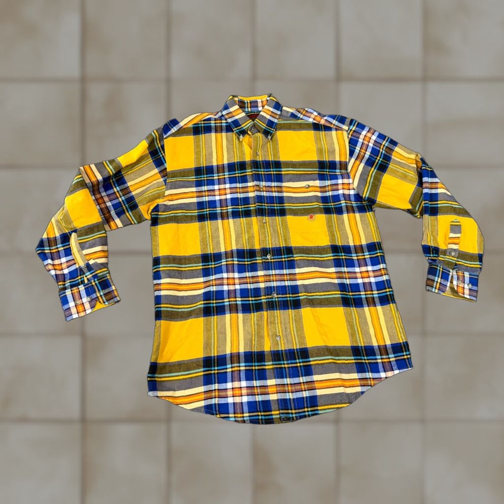 Wrangler Wrangler Twenty X Button-Up Shirt Mens M Yellow Plaid Western Blue - Button-Down Collar, Long Sleeve, Casual, Cotton, Regular Fit Size US M / EU 48-50 / 2 - 1 Thumbnail
