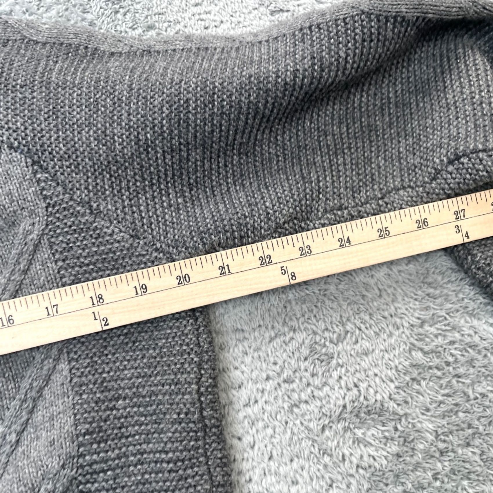 Frank And Oak Frank & Oak Sweater Mens Medium Gray Textured Cable Knit Wool Blend Ribbed Pullover Crew Neck City Classic Preppy Size US M / EU 48-50 / 2 - 8 Thumbnail