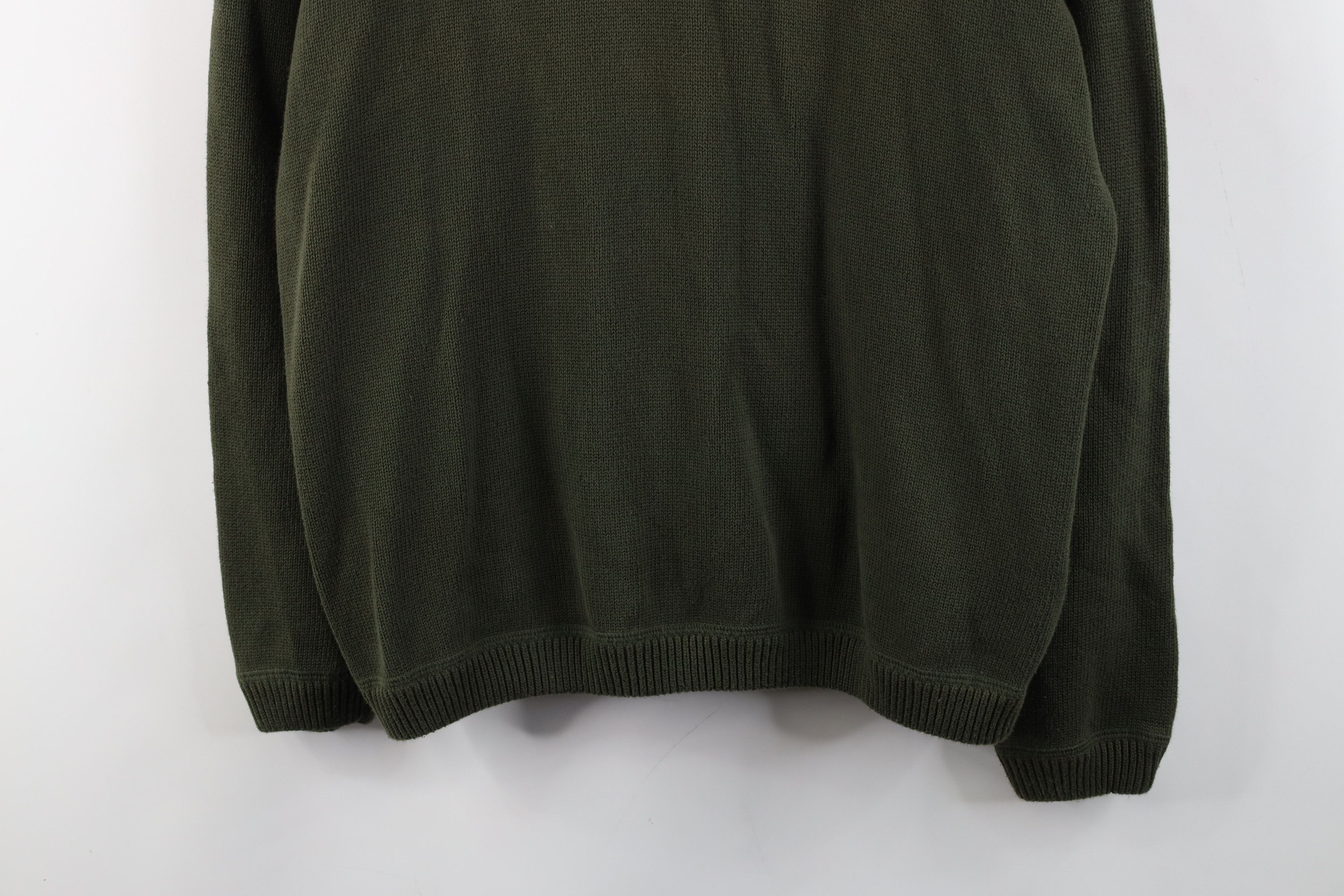 Eddie Bauer × Vintage Vintage Eddie Bauer Blank Cotton Knit Henley Sweater Green Size US L / EU 52-54 / 3 - 3 Thumbnail