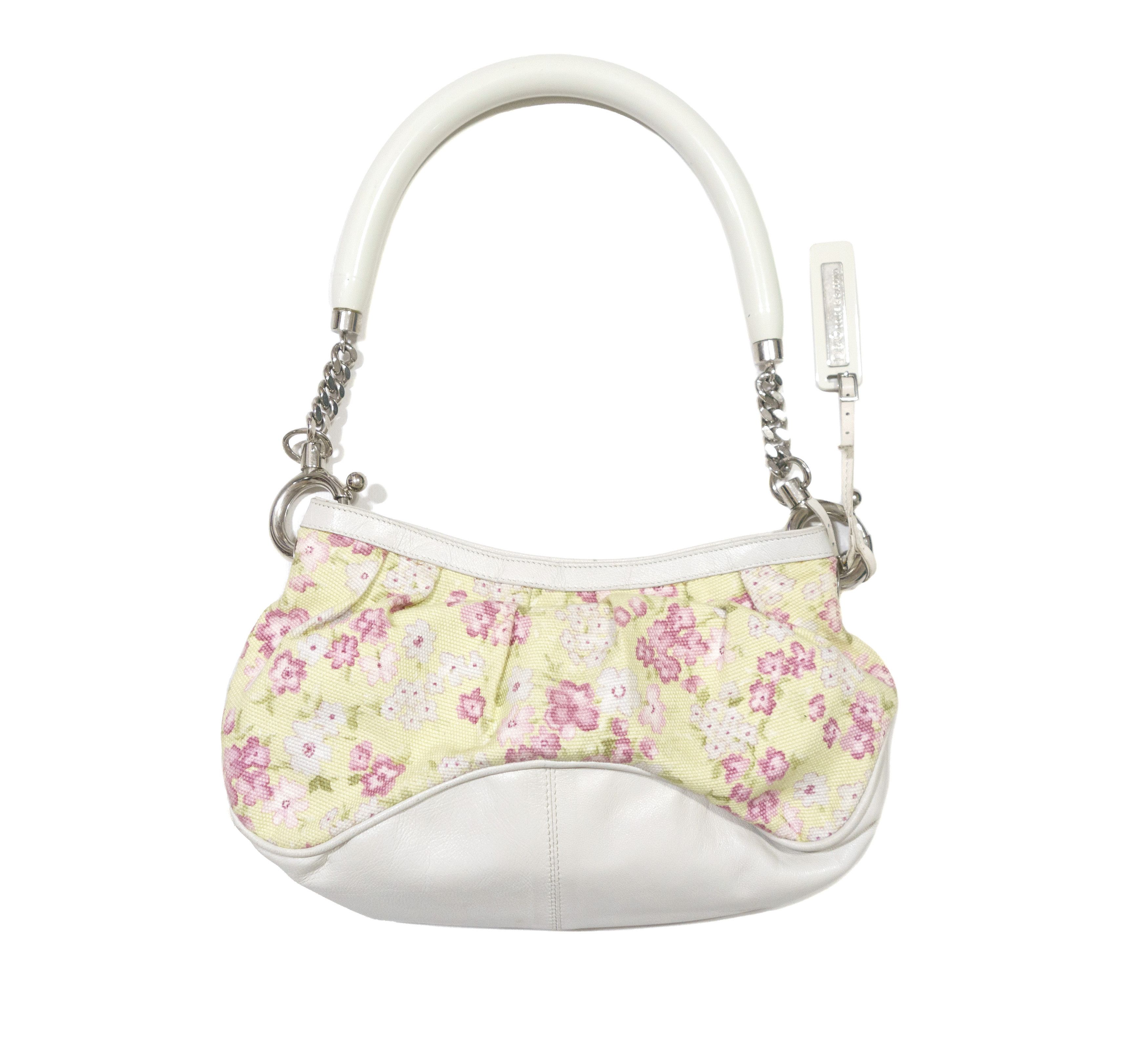 Dolce Gabbana 00S Floral Shoulder Bag Vintage in Beige, Women's