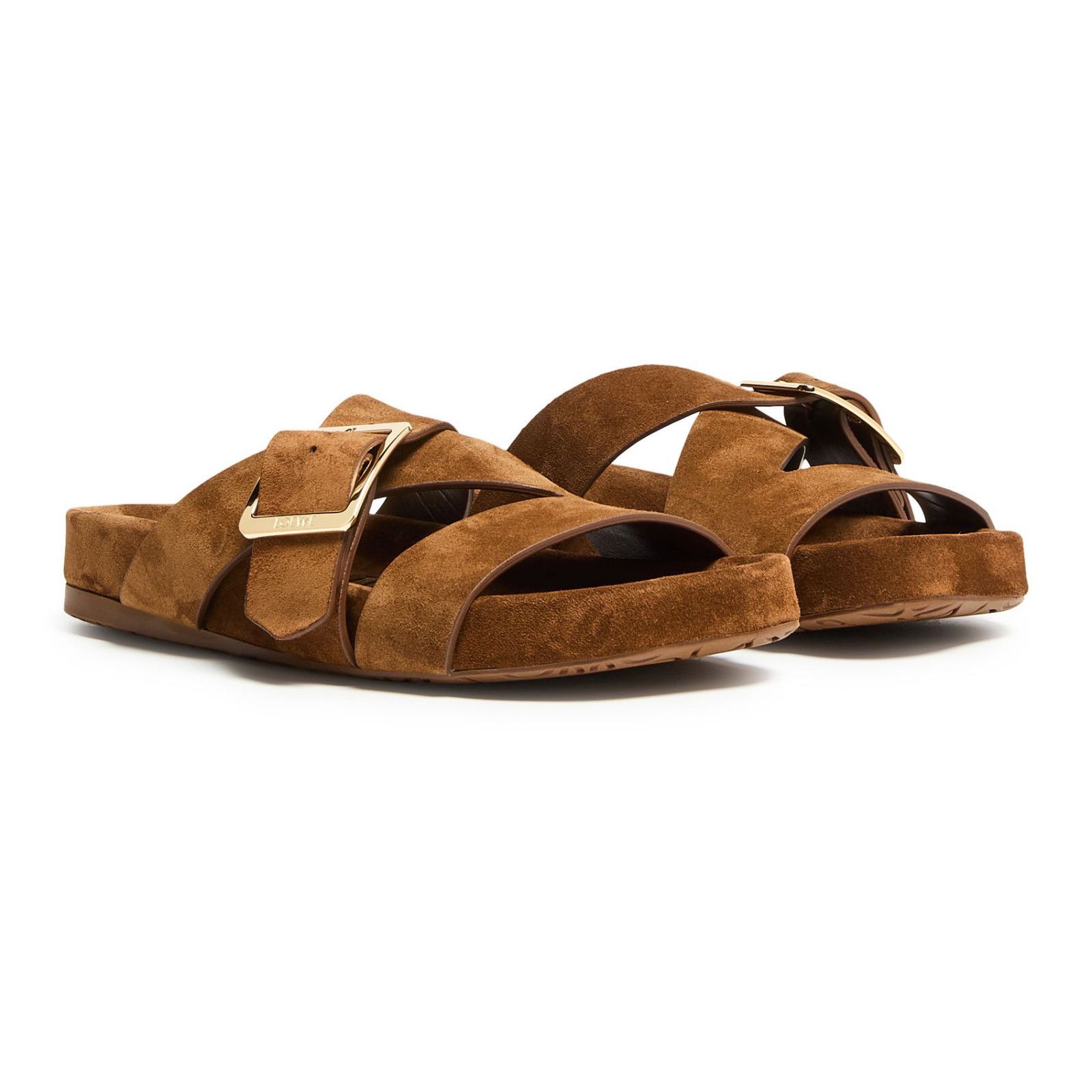 Loewe LOEWE Ease Brown Suede Slide Sandals New & Authentic (Women' Size US 5 / IT 35 - 2 Thumbnail