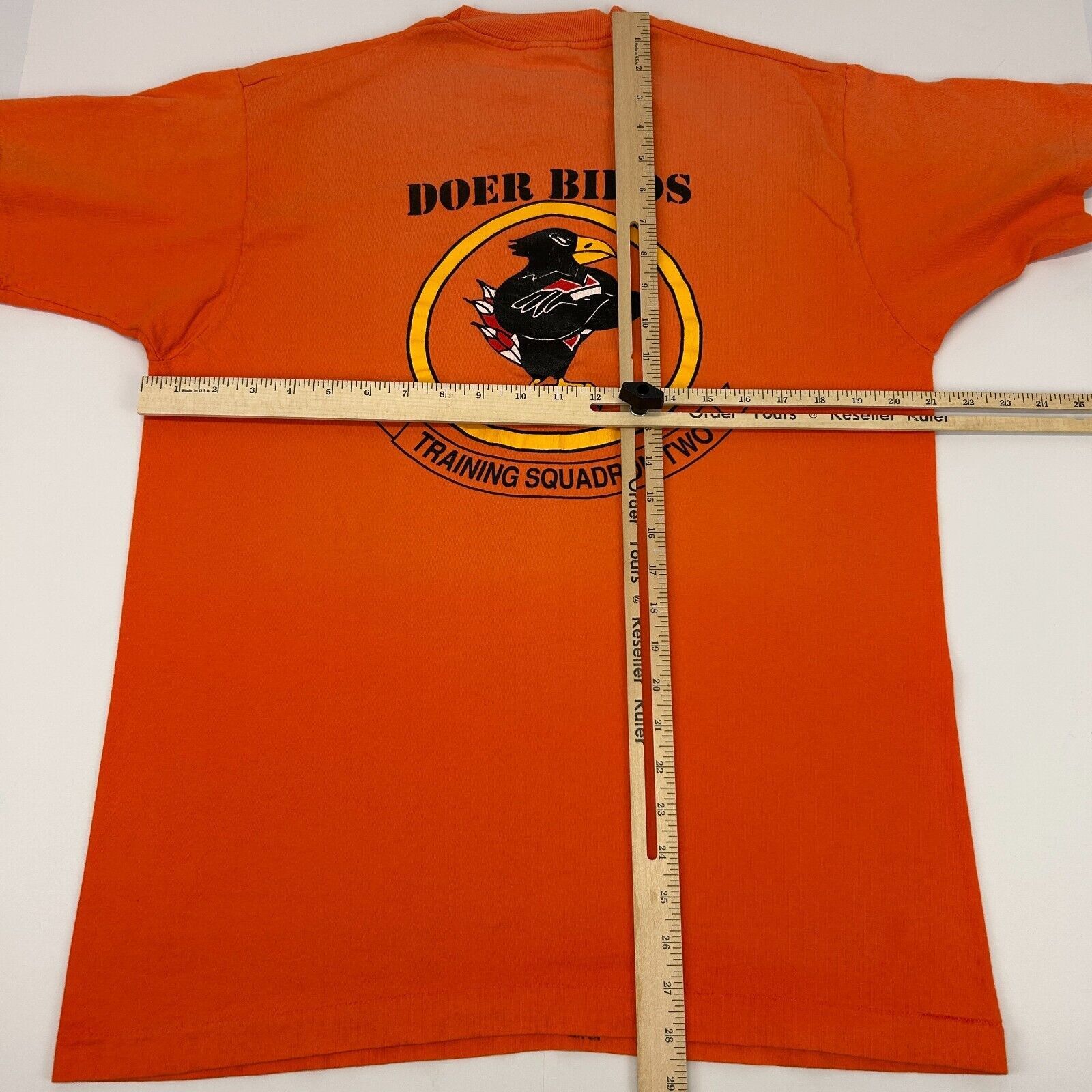 Fruit Of The Loom Vintage VT-2 Doerbirds T Shirt US Navy Training Orange L Size US L / EU 52-54 / 3 - 10 Thumbnail