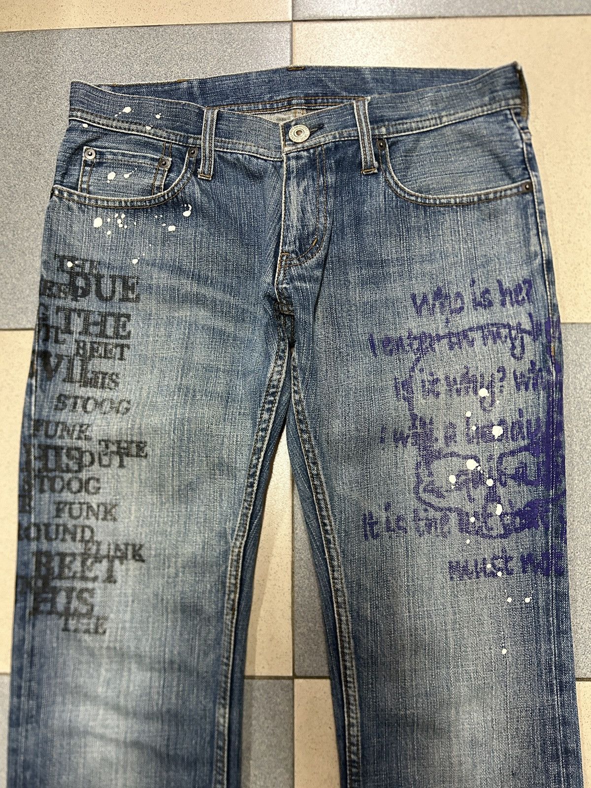 Japanese Brand Vintage Edge Rupert Skull Scriptures Jeans Size US 32 / EU 48 - 4 Thumbnail