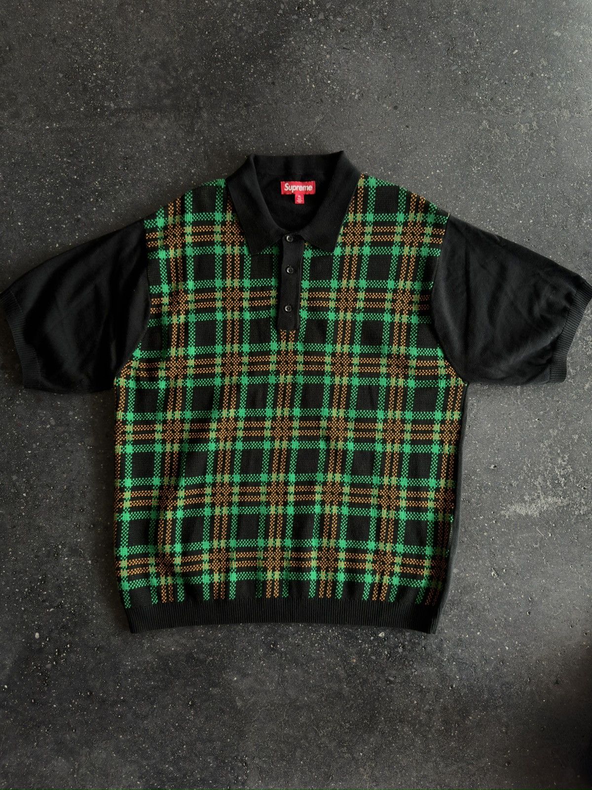 ニョロSupreme Plaid Knit S/S Polo Supreme Plaid Knit S S Polo White Men's - SS24 - US