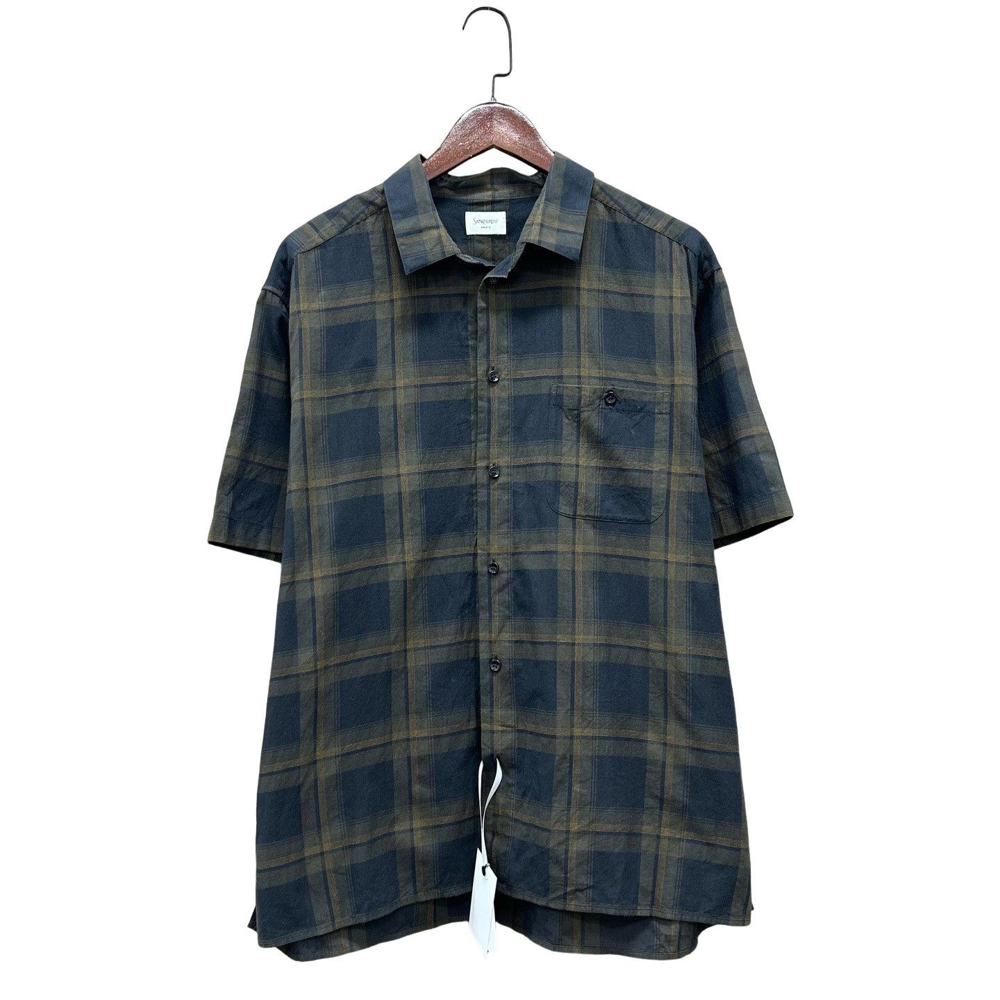 Saint Laurent Paris Saint Laurent Plaid Short Sleeve Shirt Size M Size US M / EU 48-50 / 2 - 1 Thumbnail
