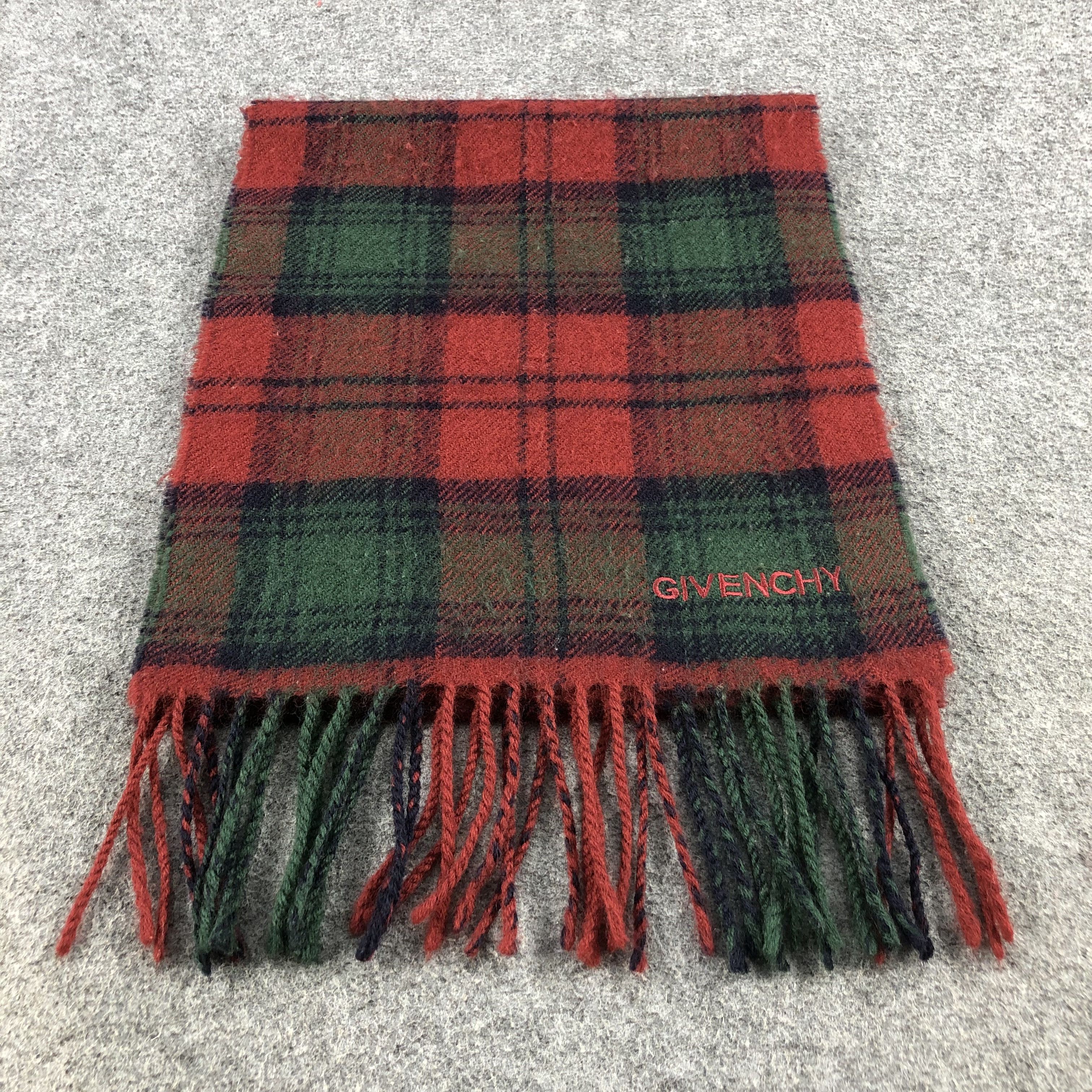 Givenchy Givenchy Tartan Wool Scarf Muffler V629 Size ONE SIZE - 2 Thumbnail