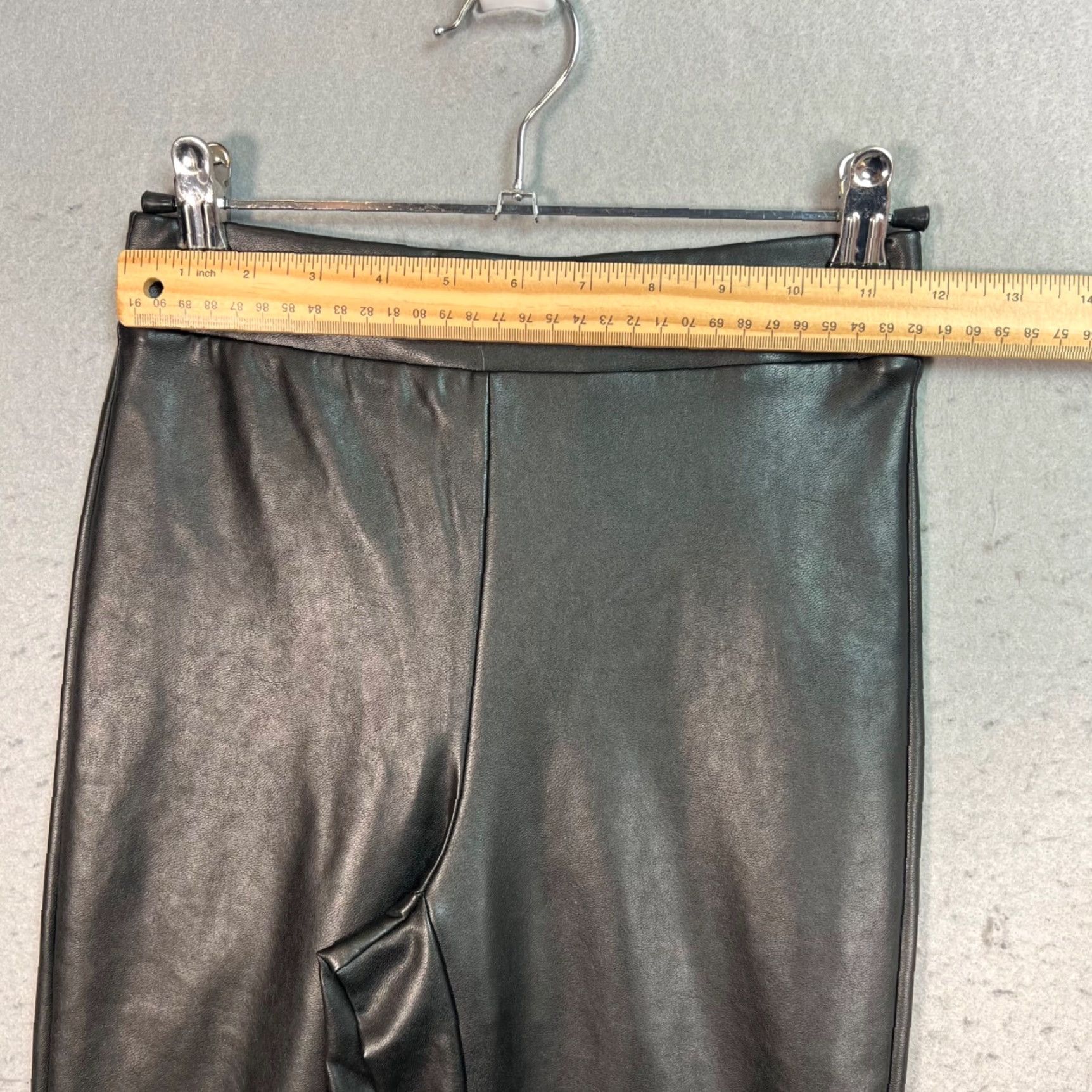 Vintage Ten By Babaton Womens Faux Leather Flare Leg Pants XS Black Pants Womens XS Black Flared Leather-look Pant Size 26" / US 2 / IT 38 - 6 Thumbnail