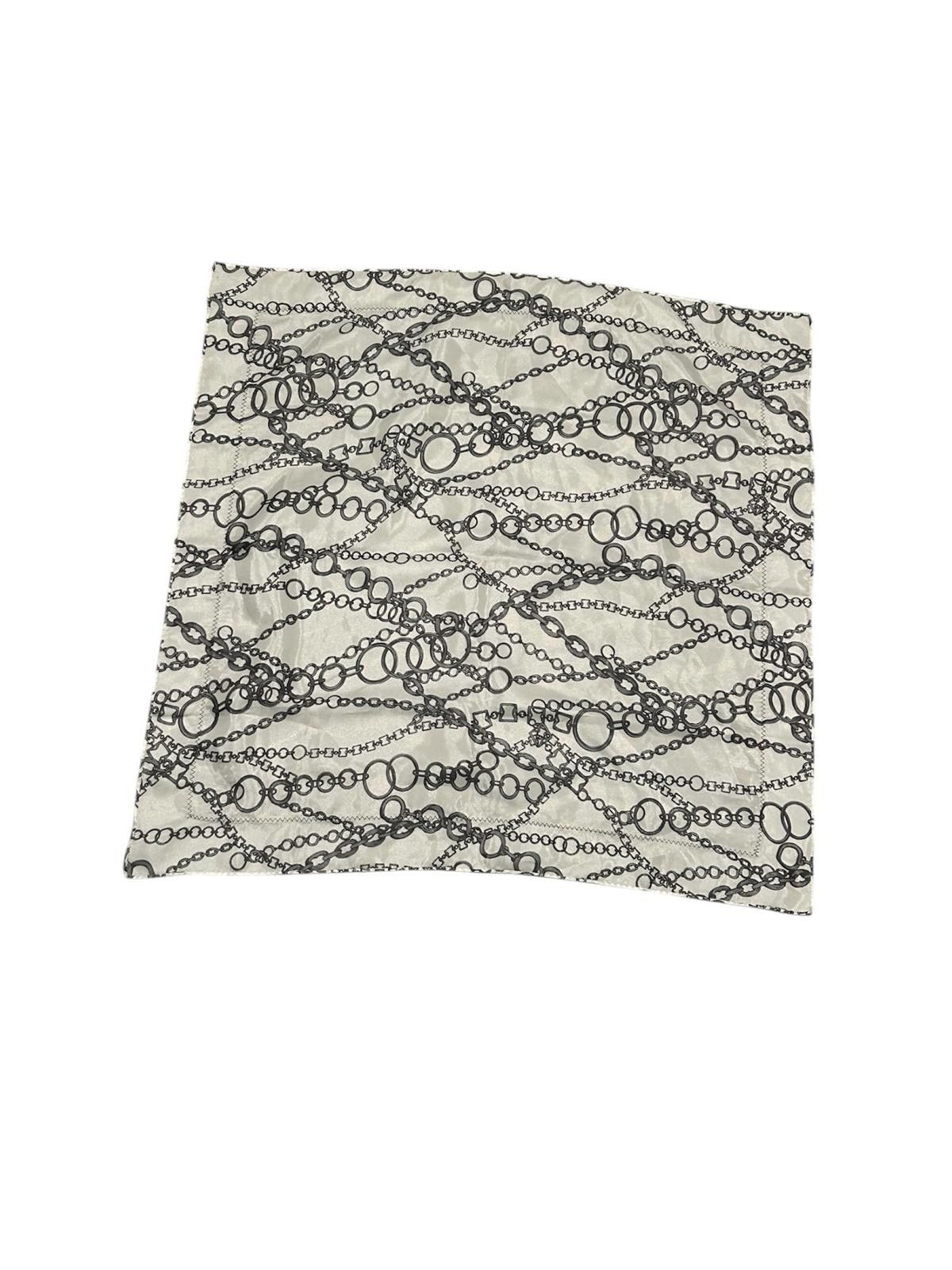 Other Y2K Chain Print Square Silk Scarf Black & Gold Accessory Size ONE SIZE - 2 Thumbnail