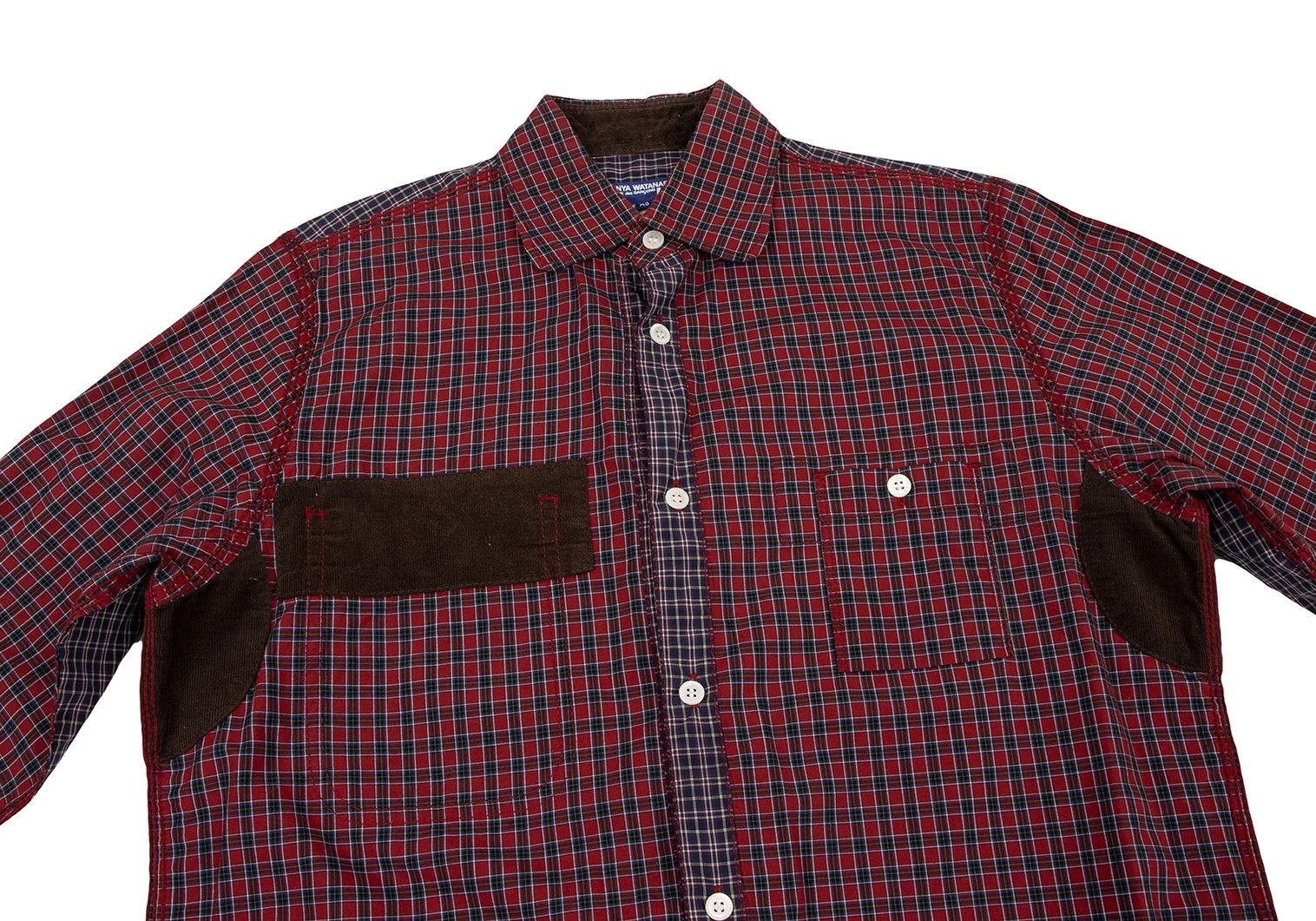 Junya Watanabe Triple Stitch Check Panel Shirt in Red, Size XS Size US XS / EU 42 / 0 - 2 Thumbnail