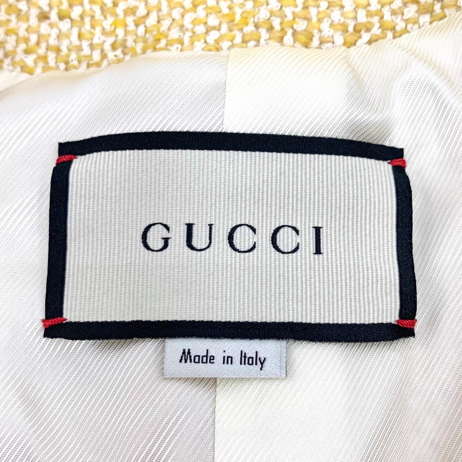 Gucci KW0841 Gucci Yellow Wool Tweed Sleeveless Vest with Belt Size XS / US 0-2 / IT 36-38 - 7 Thumbnail