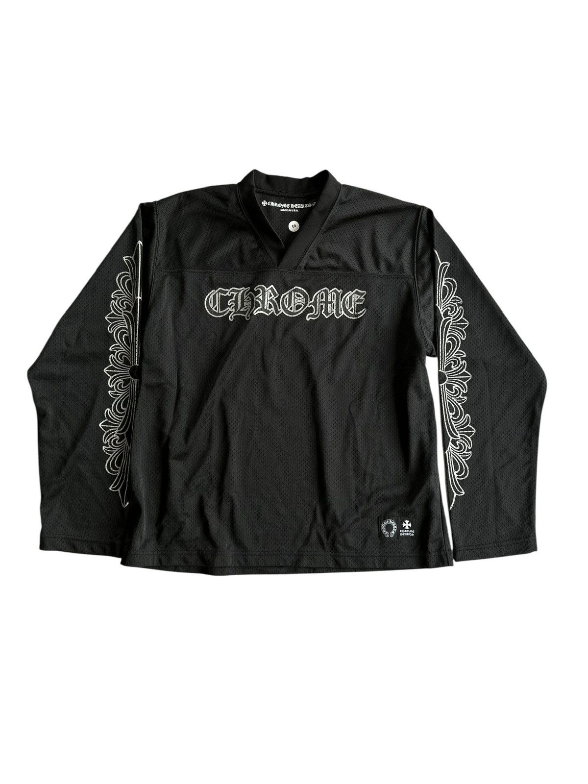 Chrome Hearts Chrome Hearts Black Mesh Warm Up Long Sleeve Jersey