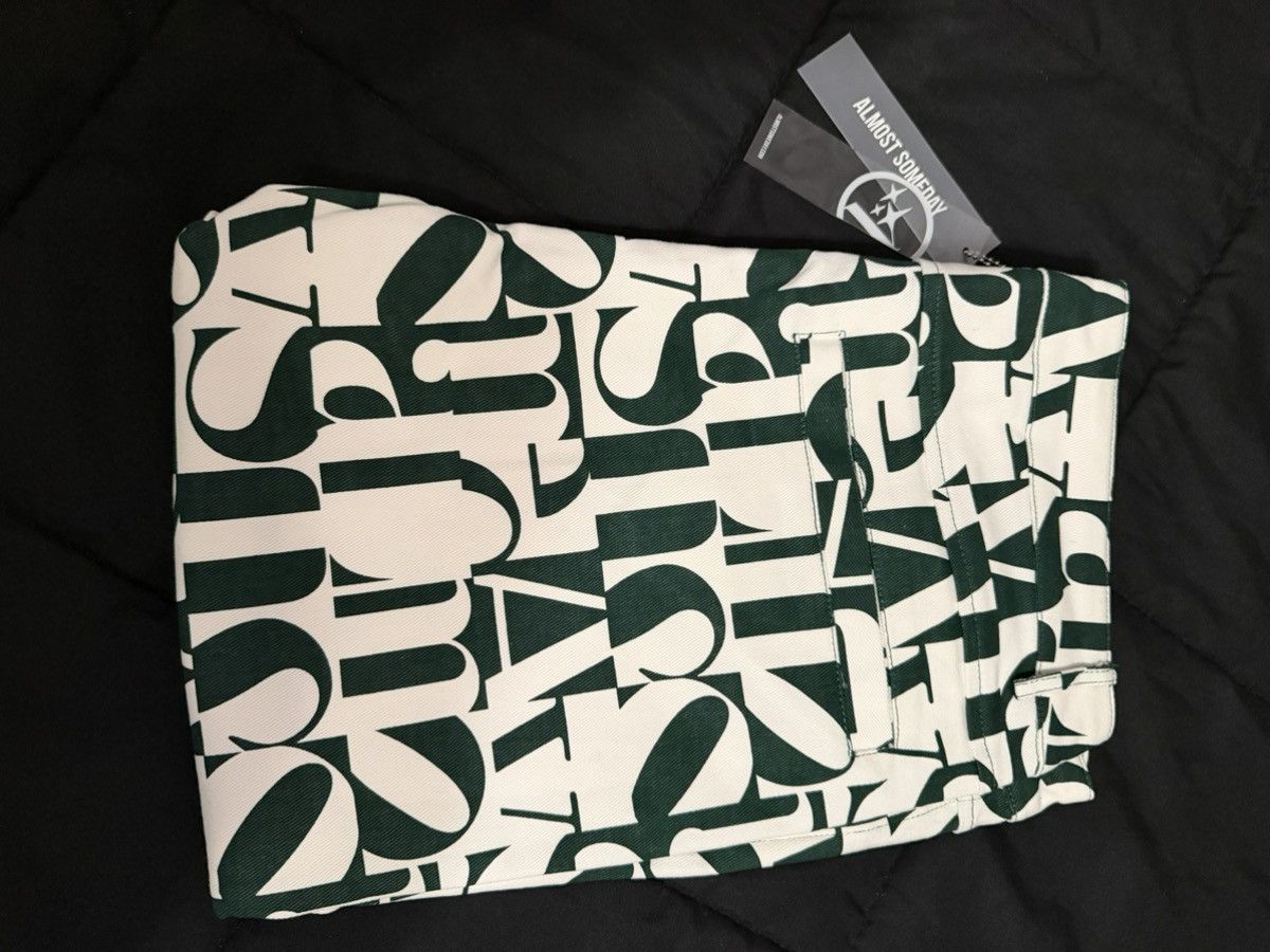 Other Almost Someday Harmony Flare Pants, Green/White, Size 28 NWT Size US 28 / EU 44 - 2 Thumbnail