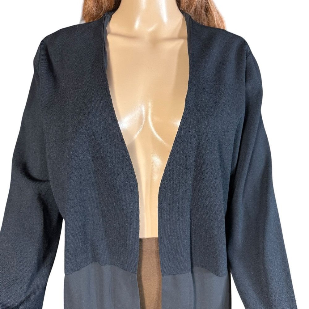 Cos COS Black Open Front Double Layer Sheer Bottom Cardigan Siz Size M / US 6-8 / IT 42-44 - 2 Thumbnail