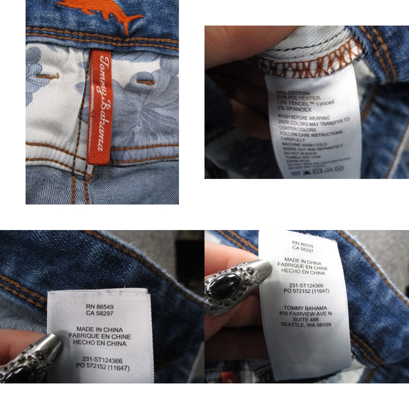 Tommy Bahama Tommy Bahama Jeans Mens 40 X 30 Blue Denim Straight Stretch Casual Relaxed Size US 40 / EU 56 - 8 Thumbnail