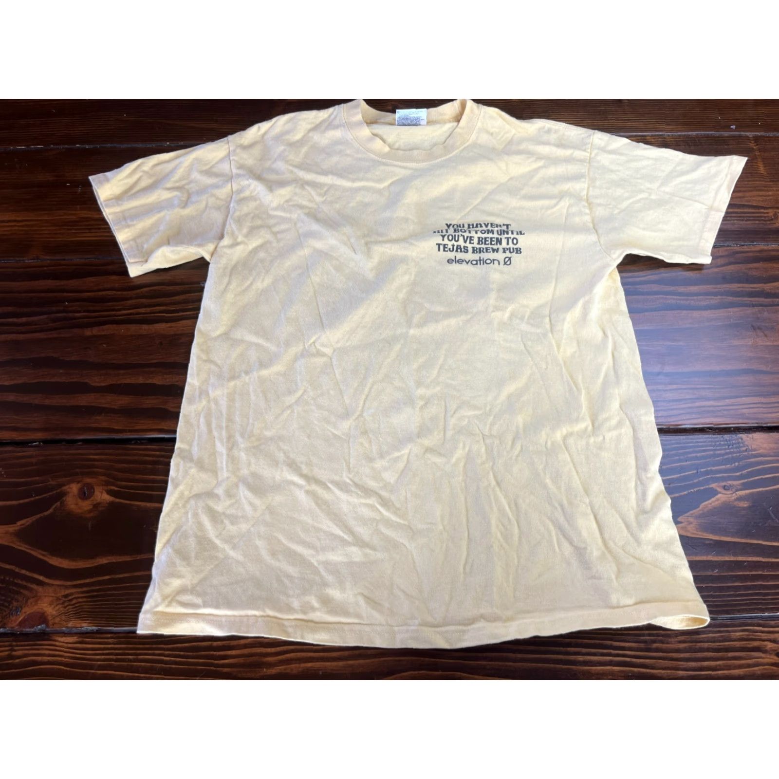 Port & Company Port & Company Shirt, Men's Size Medium, Yellow Graphic Tee, Tejas Brew Pub, TX, T-Shirt, Short Sleeve, Crew Neck, Regular Fit, Men, Yellow Size US M / EU 48-50 / 2 - 2 Thumbnail