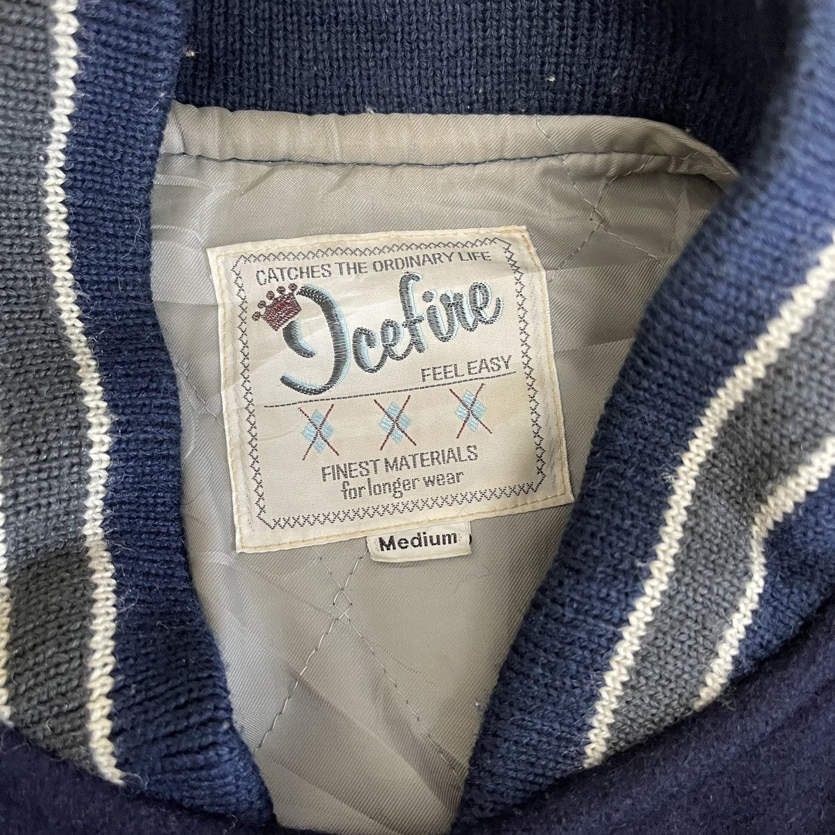 Vintage Ice Fire Ordinary Life Wool / Sleeve Leather Varsity Jacket Size US M / EU 48-50 / 2 - 14 Thumbnail
