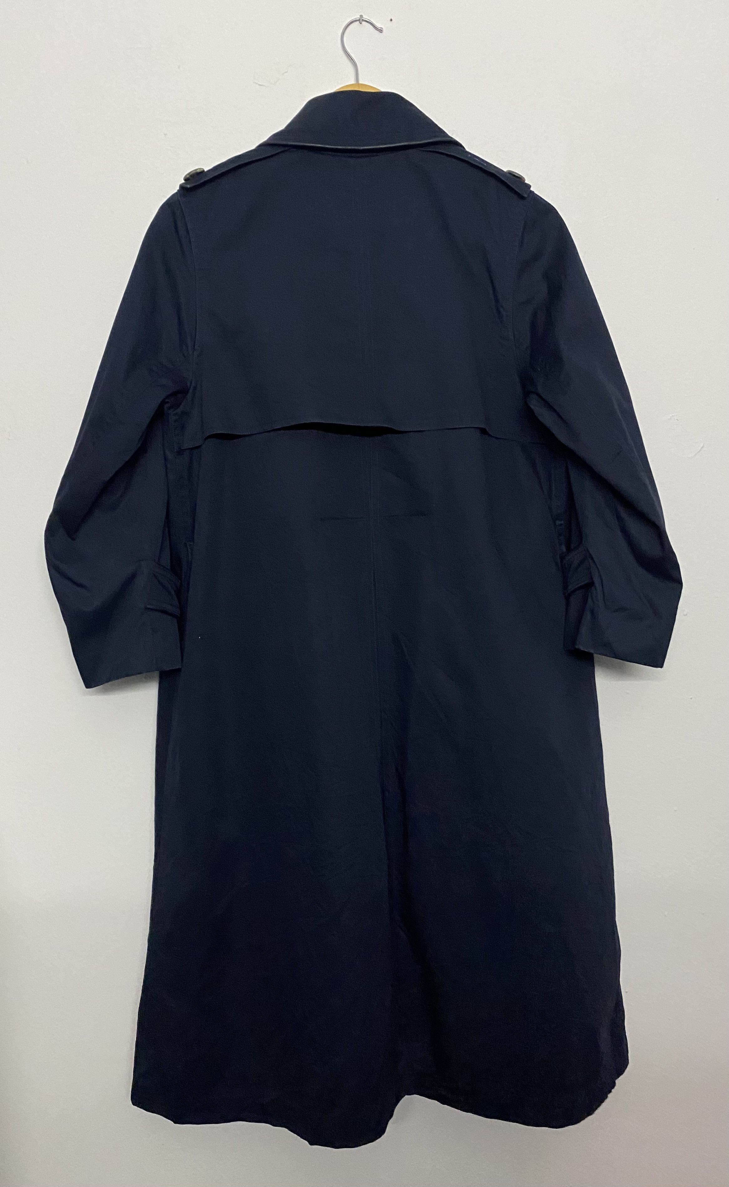 Celine Vintage Celine Trench Coat Dark Navy Long Button Up Jacket Size M / US 6-8 / IT 42-44 - 3 Thumbnail