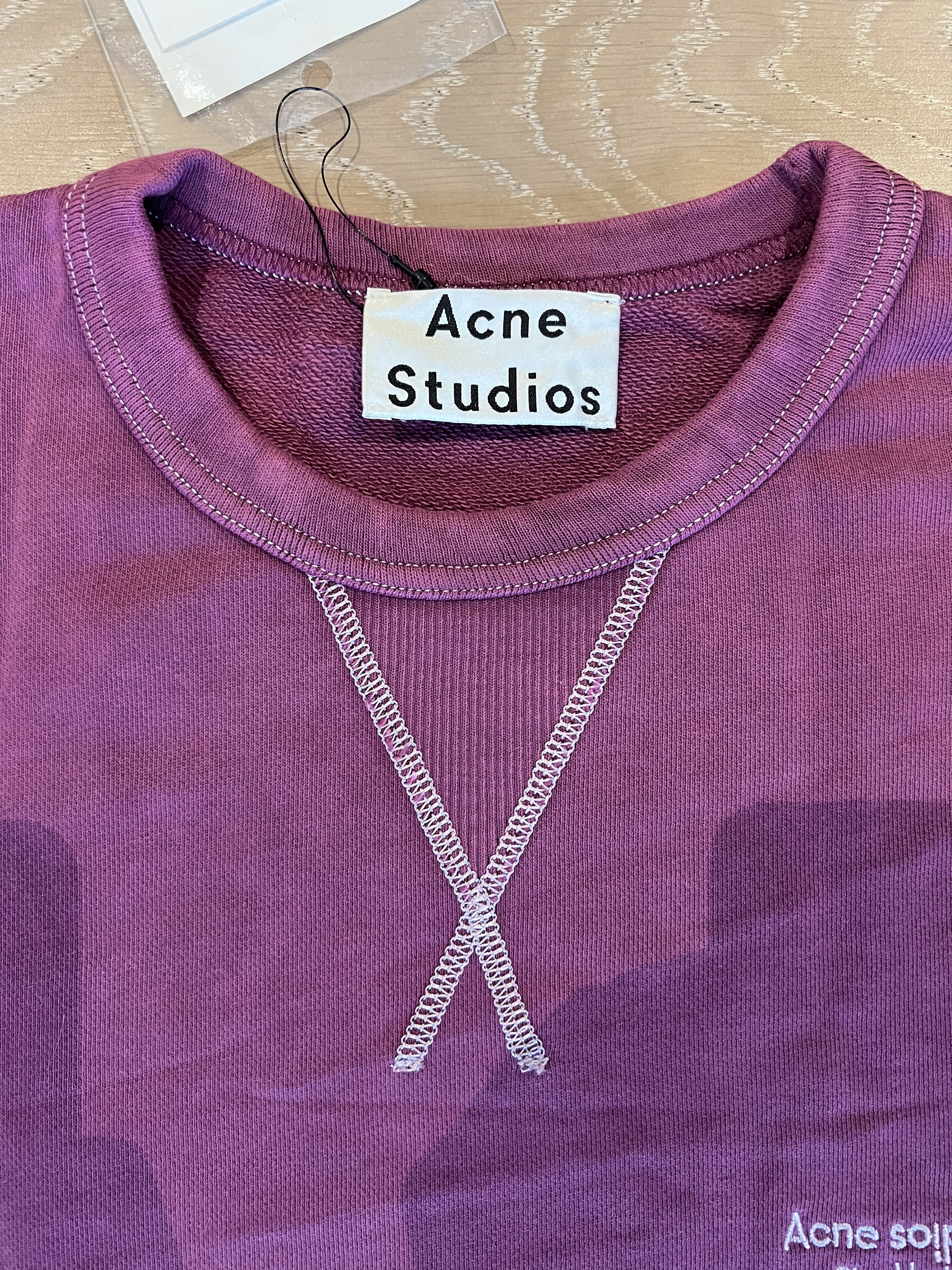 Acne Studios 💚 Acne Studios Embroidered Burgundy Crewneck Medium NEW Size US M / EU 48-50 / 2 - 6 Thumbnail