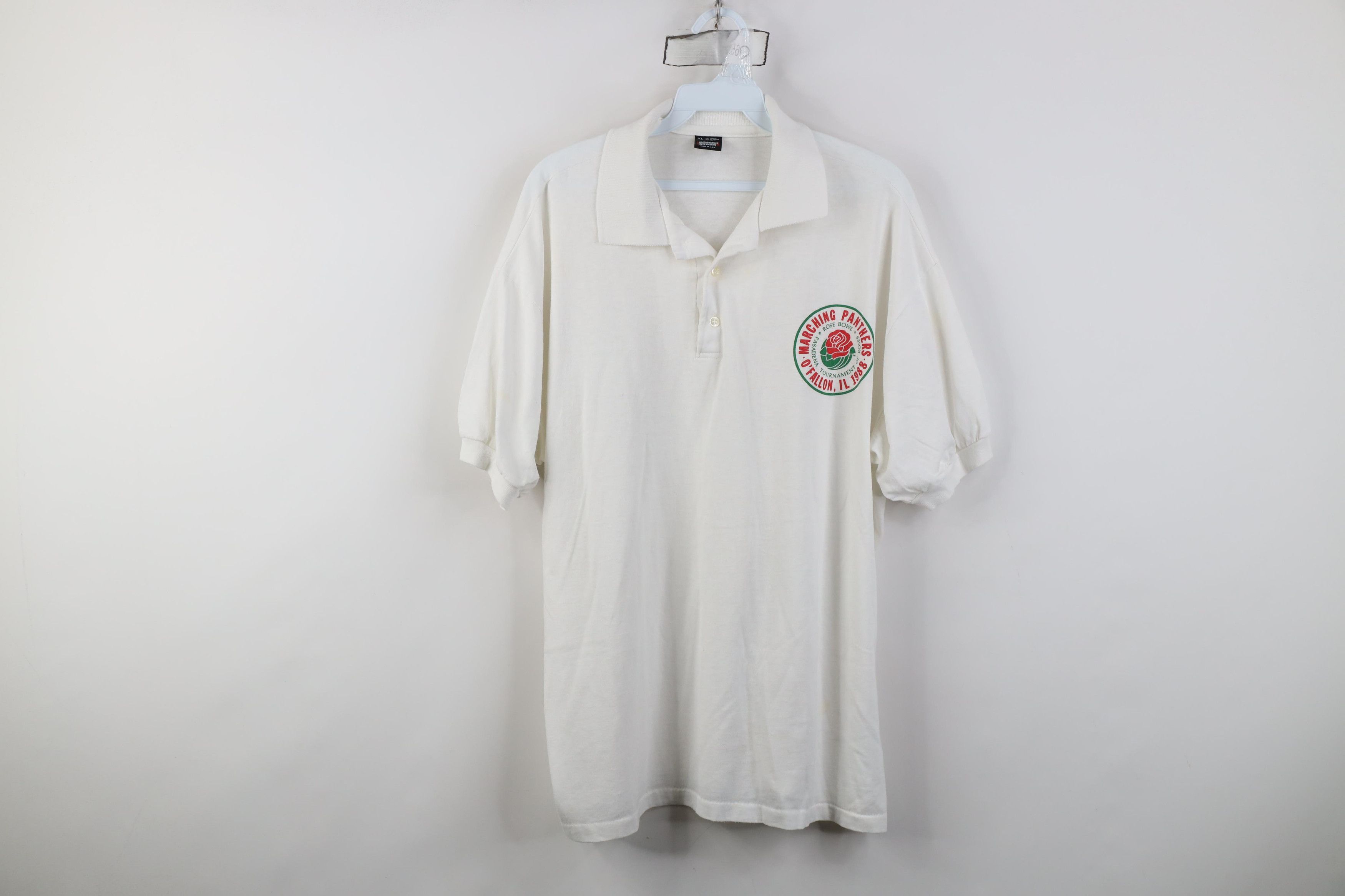 Vintage Vintage 80s O'Fallon Marching Panthers Rose Bowl Polo Shirt Size US XL / EU 56 / 4 - 1 Thumbnail