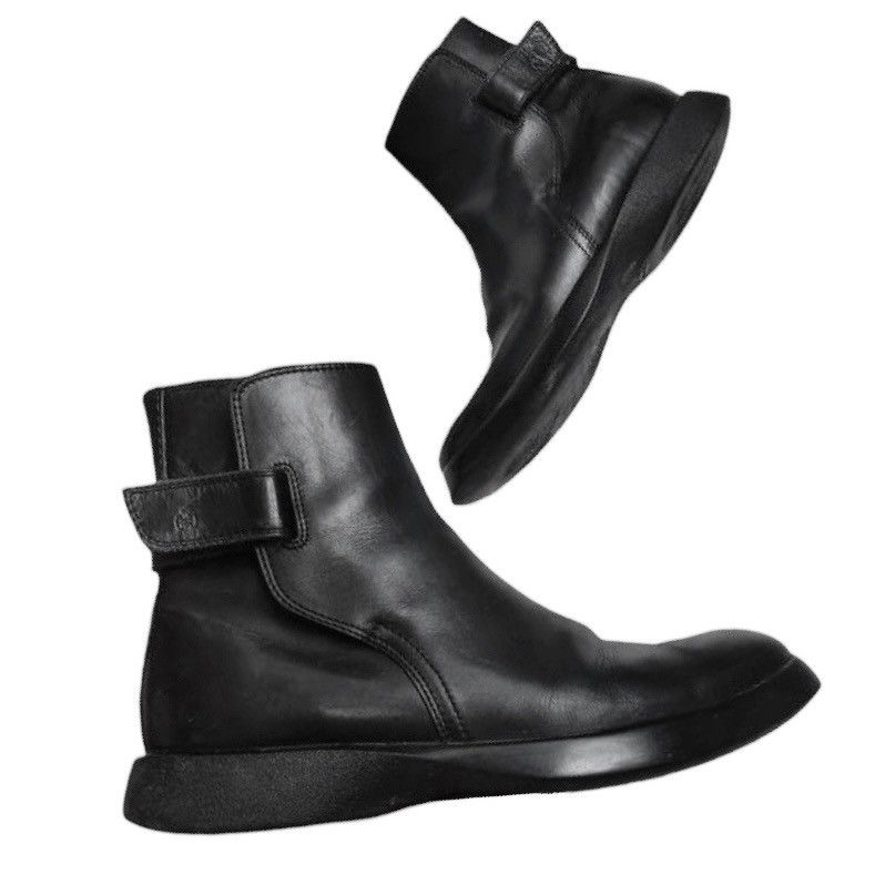 Hogan × Vintage 🧿calfskin leather velcro strap chunky ankle boots Size US 10 / EU 43 - 1 Thumbnail