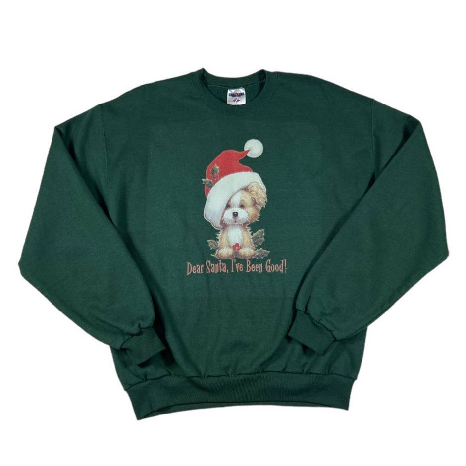 Jerzees Jerzees Green Christmas Sweater | Size L Size L / US 10 / IT 46 - 1 Thumbnail