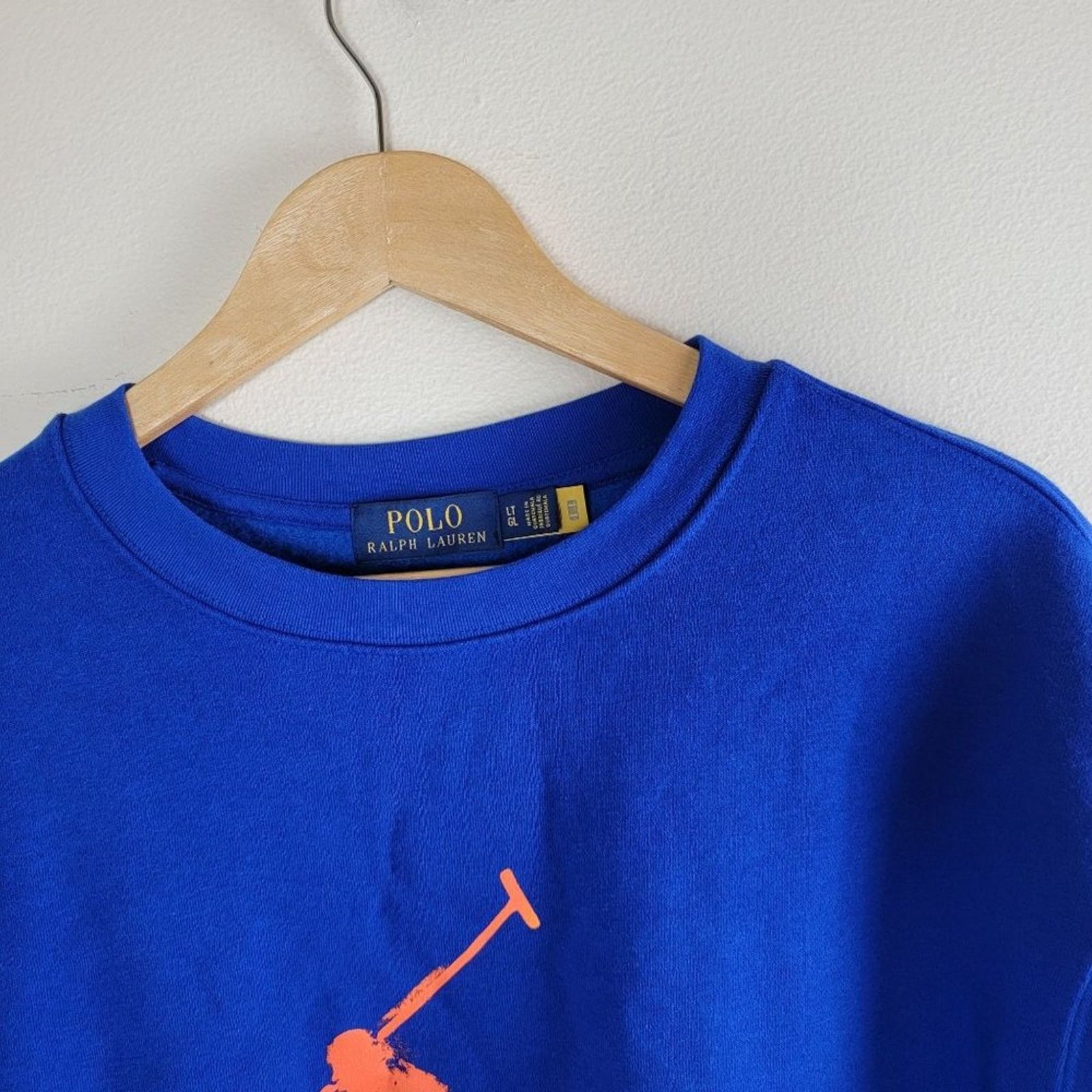 Polo Ralph Lauren Polo Ralph Lauren Blue Paint Splatter Big Pony Sweatshirt Size US L / EU 52-54 / 3 - 6 Thumbnail