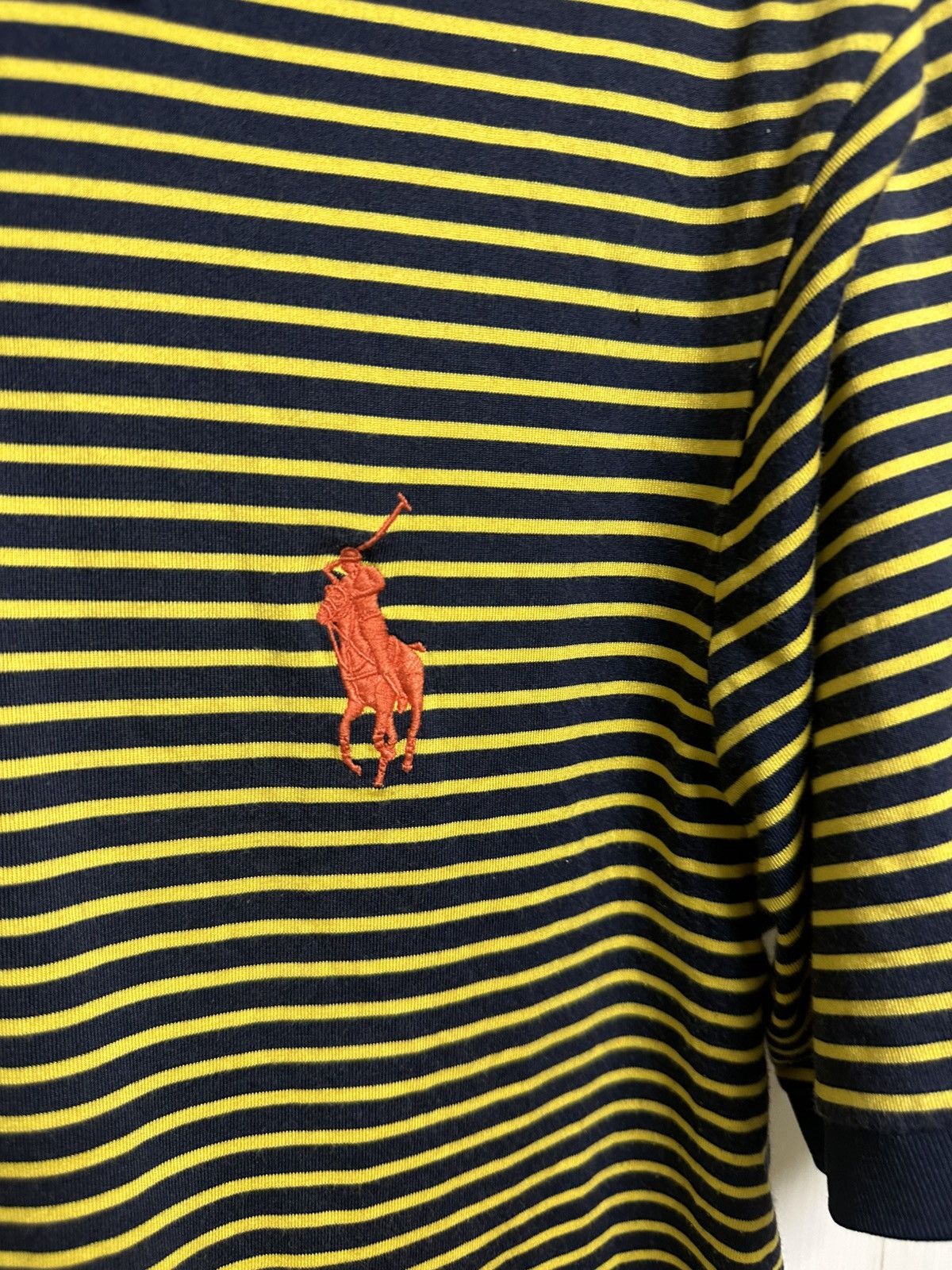 Polo Ralph Lauren × Ralph Lauren Vintage Polo Ralph Lauren PRO FIT Polo Shirt Yellow Stripe Size US M / EU 48-50 / 2 - 2 Thumbnail