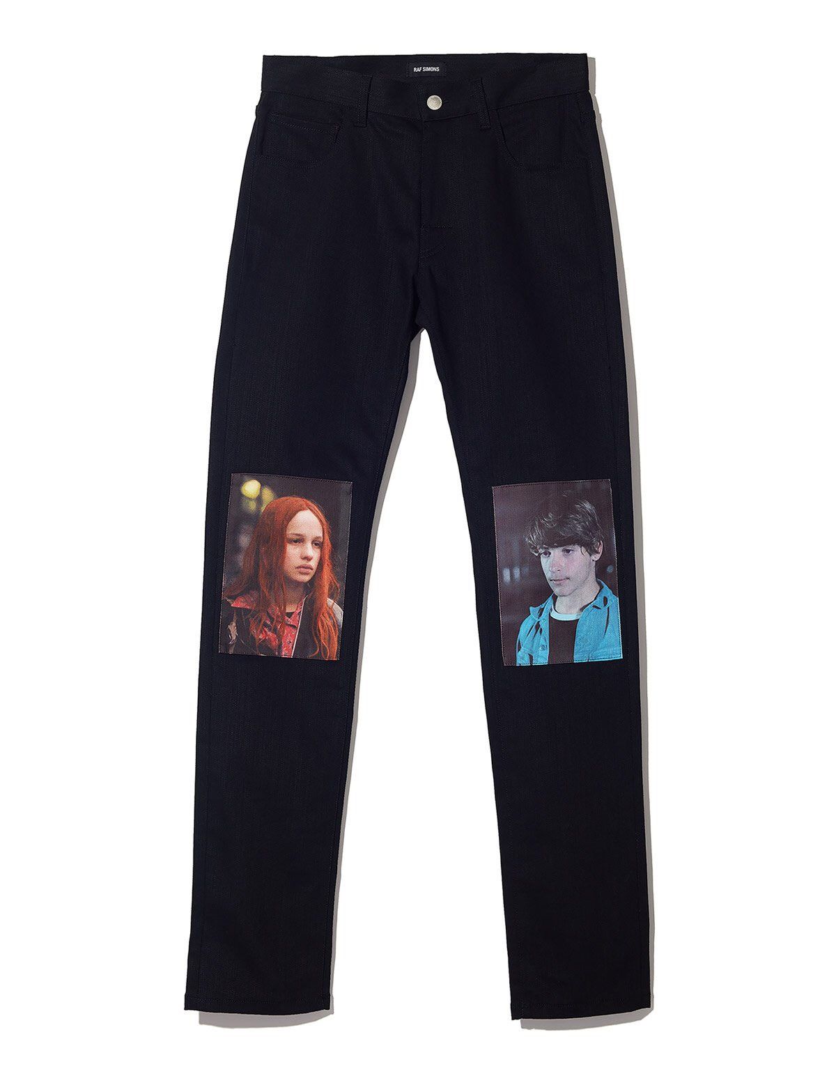 image of Raf Simons Knee Patch Jeans Aw19 Christiane F. Cd & F in Black, Men's (Size 28)