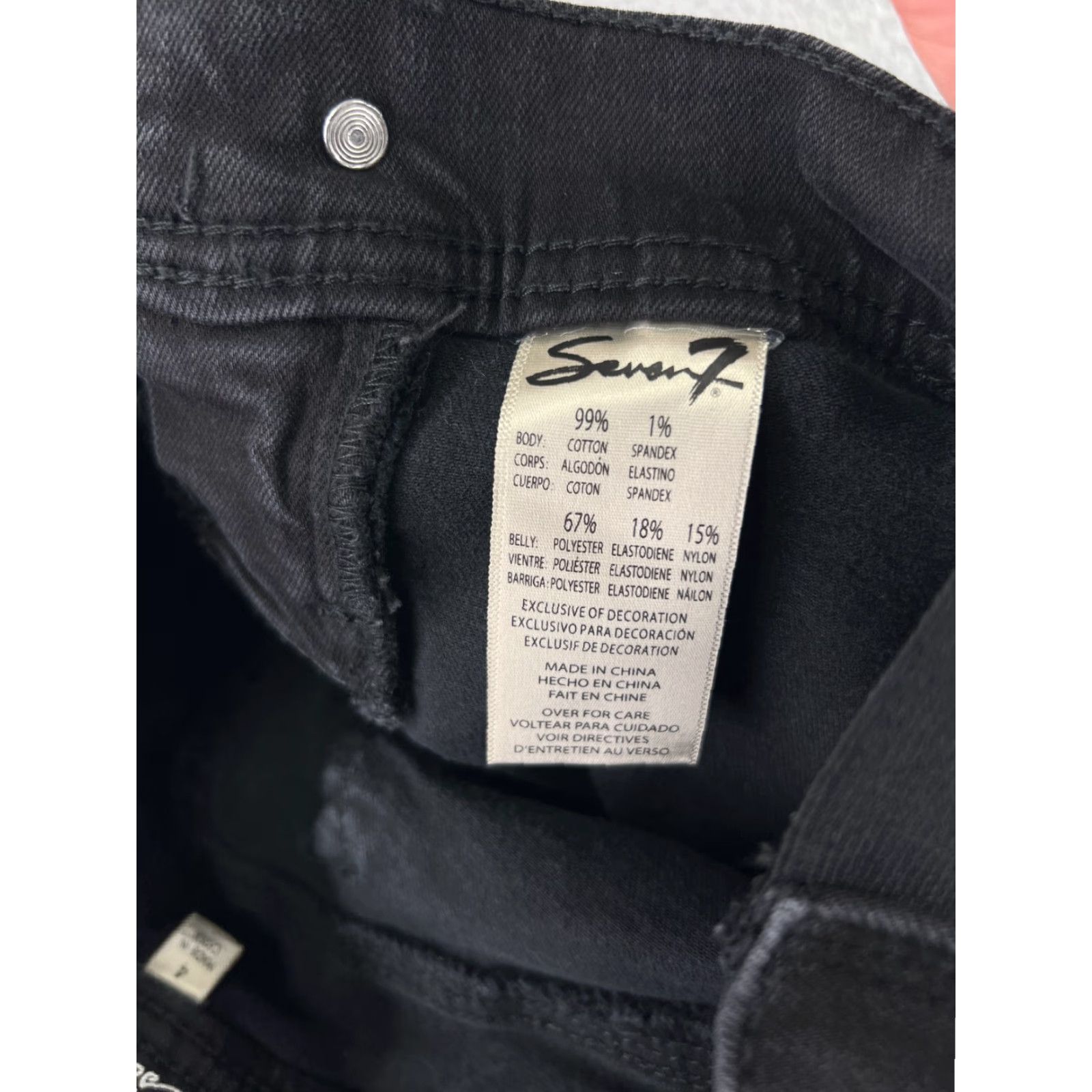 Vintage VINTAGE Seven7 Women's Jeans Skinny Tapered Black Denim 2000s Fall/Winter Womens Size 27" / US 4 / IT 40 - 4 Thumbnail