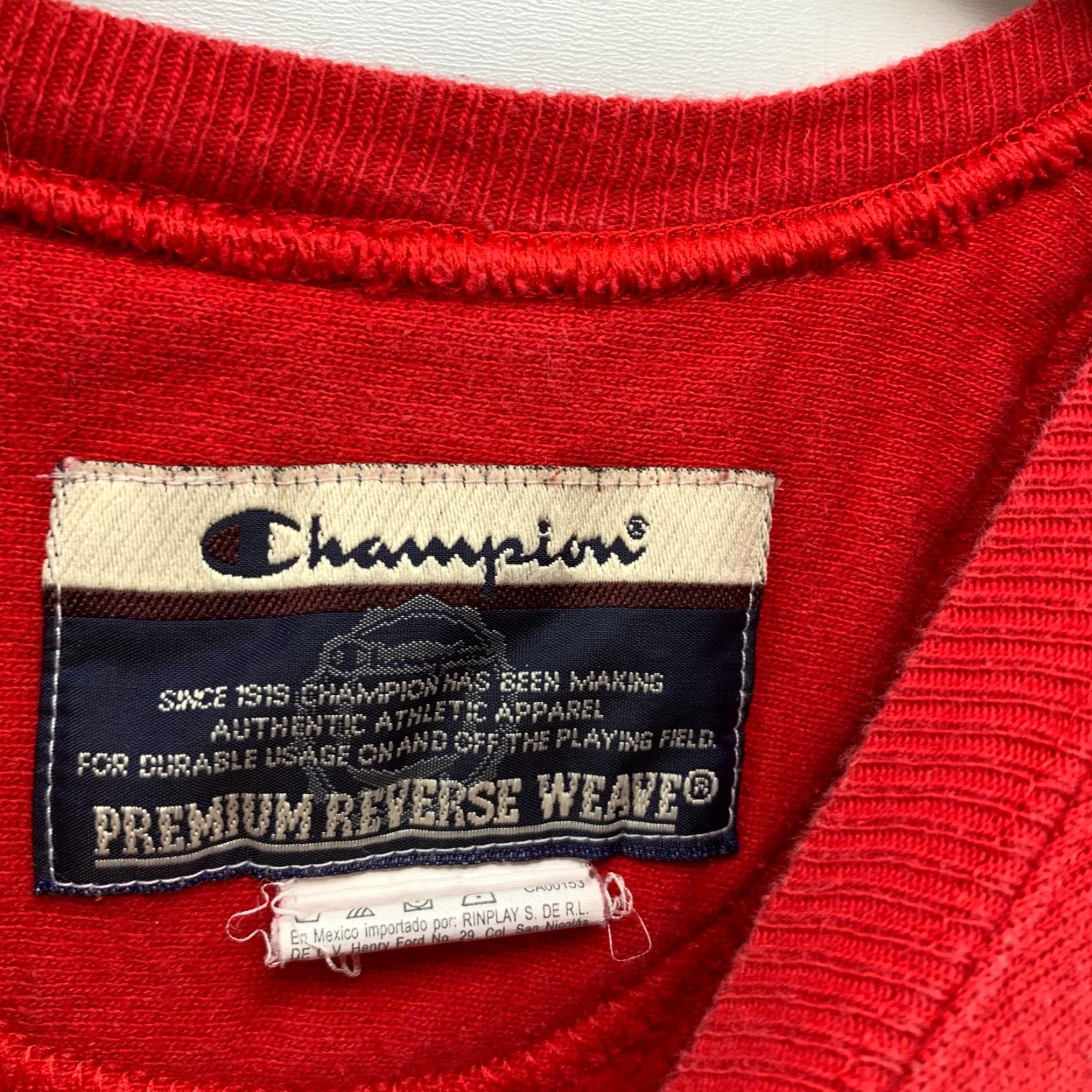 Champion VINTAGE Champion Sweatshirt Men M Crewneck Plymouth Wing Red Reverse Weave Track Size US M / EU 48-50 / 2 - 4 Thumbnail