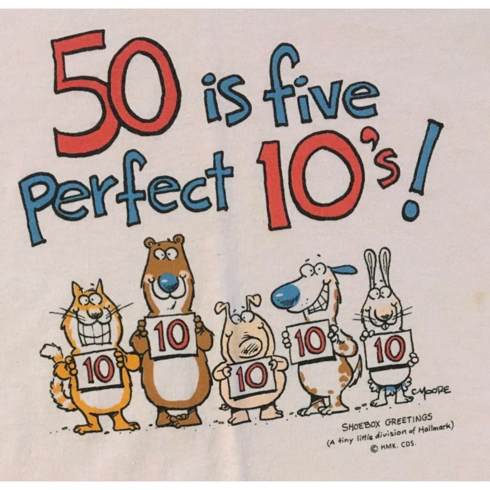 Vintage VINTAGE 90s 50 Is Five Perfect 10s Faded Shirt L Pink Single Stitch Shirt Mens T-Shirt Short Sleeve Graphic Tee USA 80s 90s Funny Grunge Size US L / EU 52-54 / 3 - 2 Thumbnail