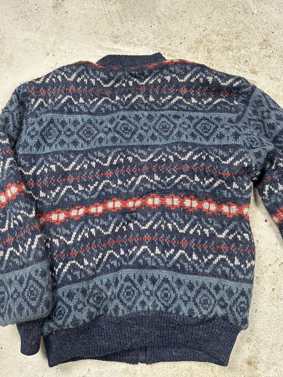 Japanese Brand × Vintage Vintage 90s Wool Abstract Geometric Bomber Jacket Sherpa Size US S / EU 44-46 / 1 - 11 Thumbnail