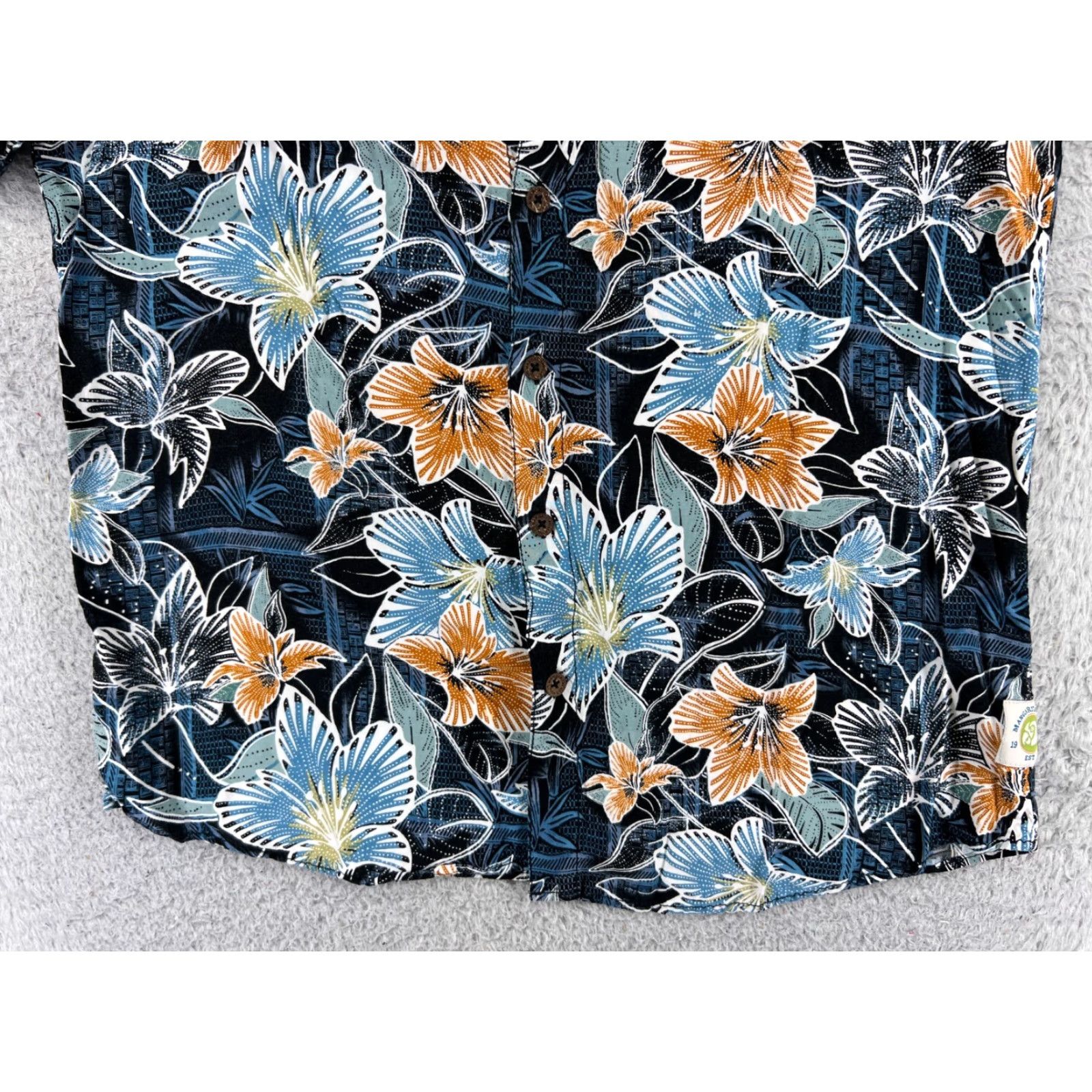 Vintage Margaritaville Shirt Mens XL Blue Floral 100% Rayon Hawaiian Button Up Size US XL / EU 56 / 4 - 5 Thumbnail