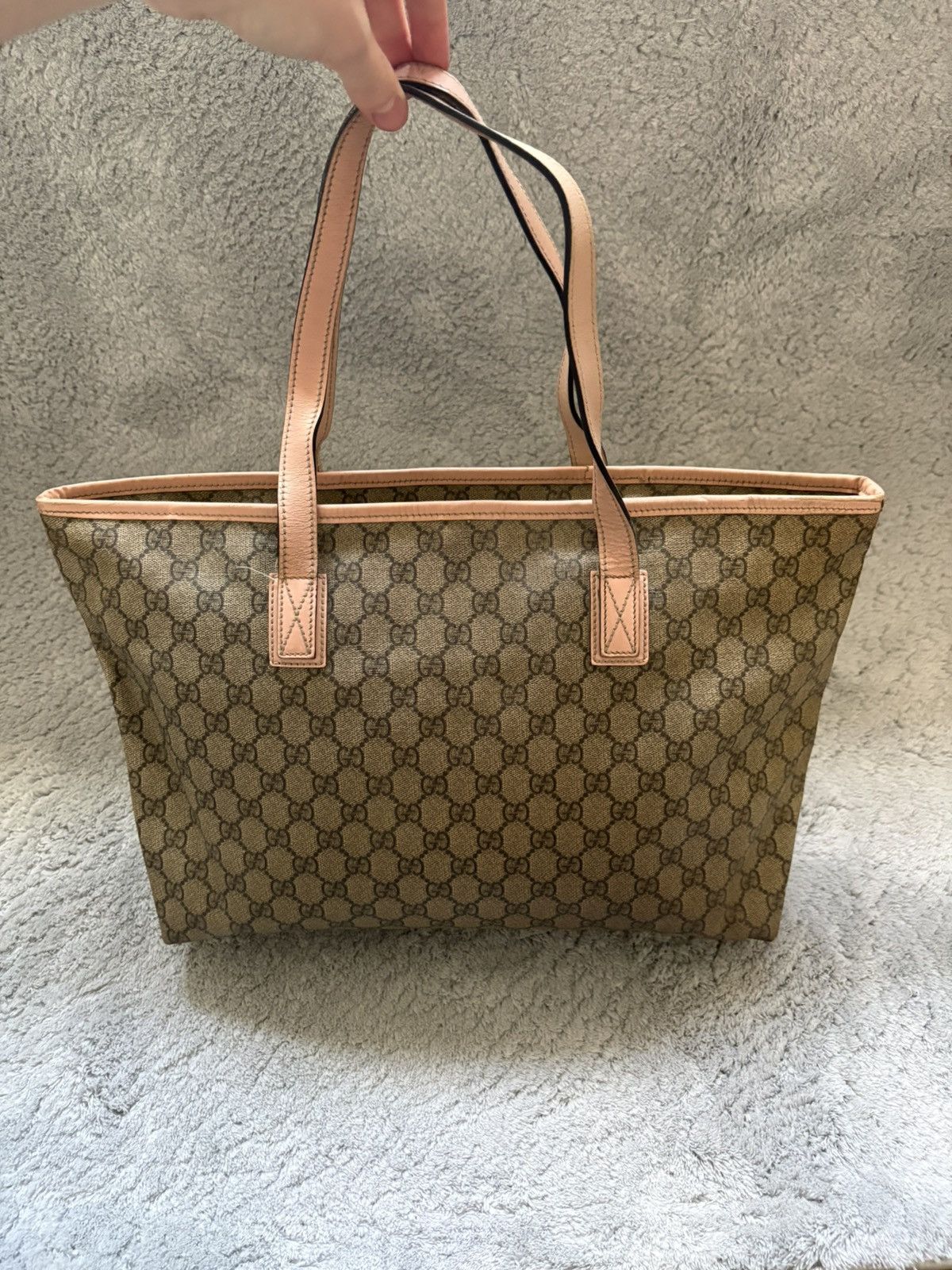 Gucci Sac a main gucci cabas en toile GG beige cuir rose Size ONE SIZE - 8 Thumbnail