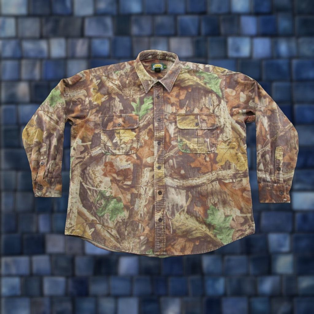 Vintage Cabela's Advantage Timber Camo Chamois Button-Up Shirt XL Men Camouflage 90s Hunting USA Tim#ber Oversized Vintage Style Size US XL / EU 56 / 4 - 1 Thumbnail
