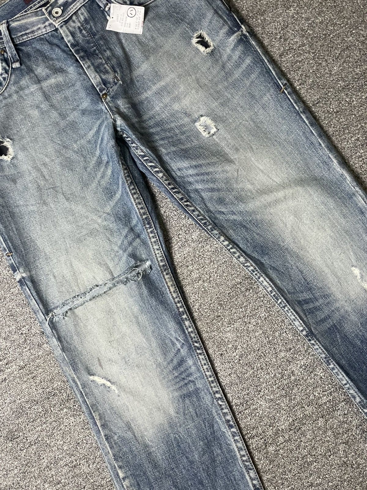 Sisley × Vintage SISLEY Brand Slim Fit Distressed Denim Ripped Jeans (117) Size US 34 / EU 50 - 3 Thumbnail