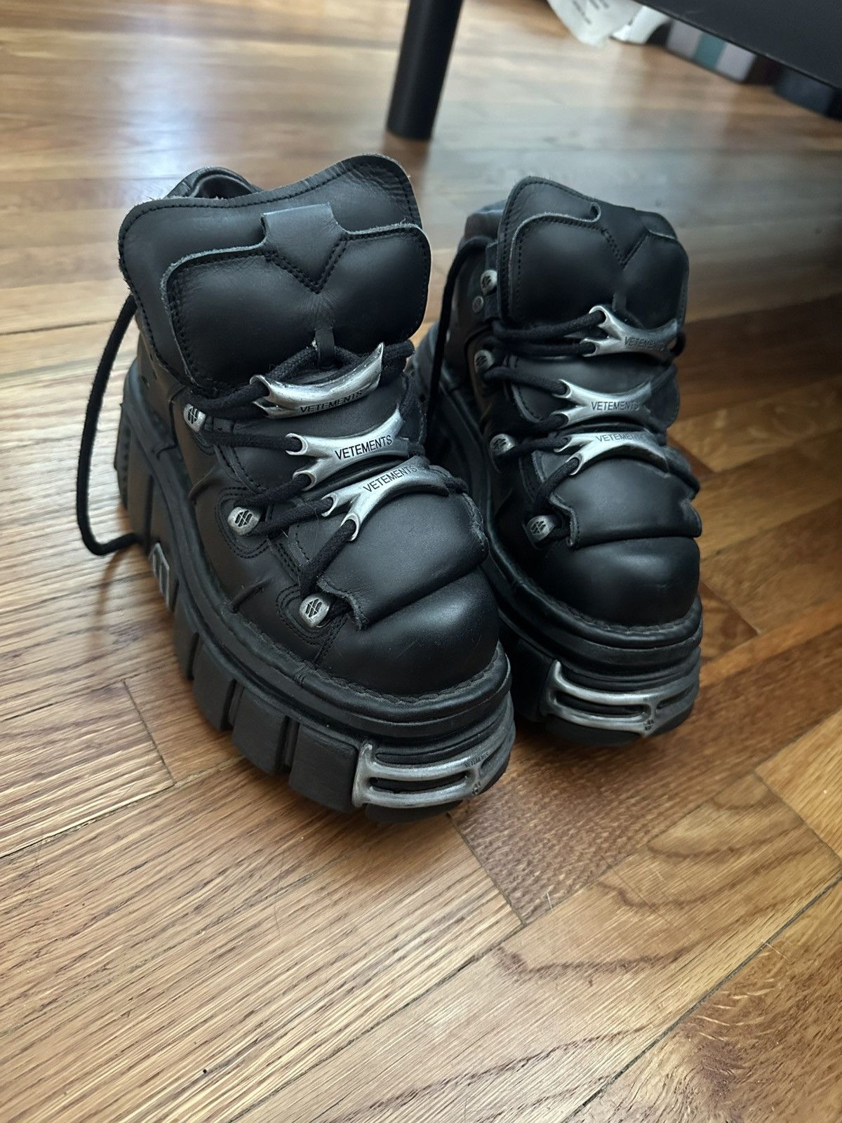 VETEMENTS Black New Rock Edition Platform Sneakers