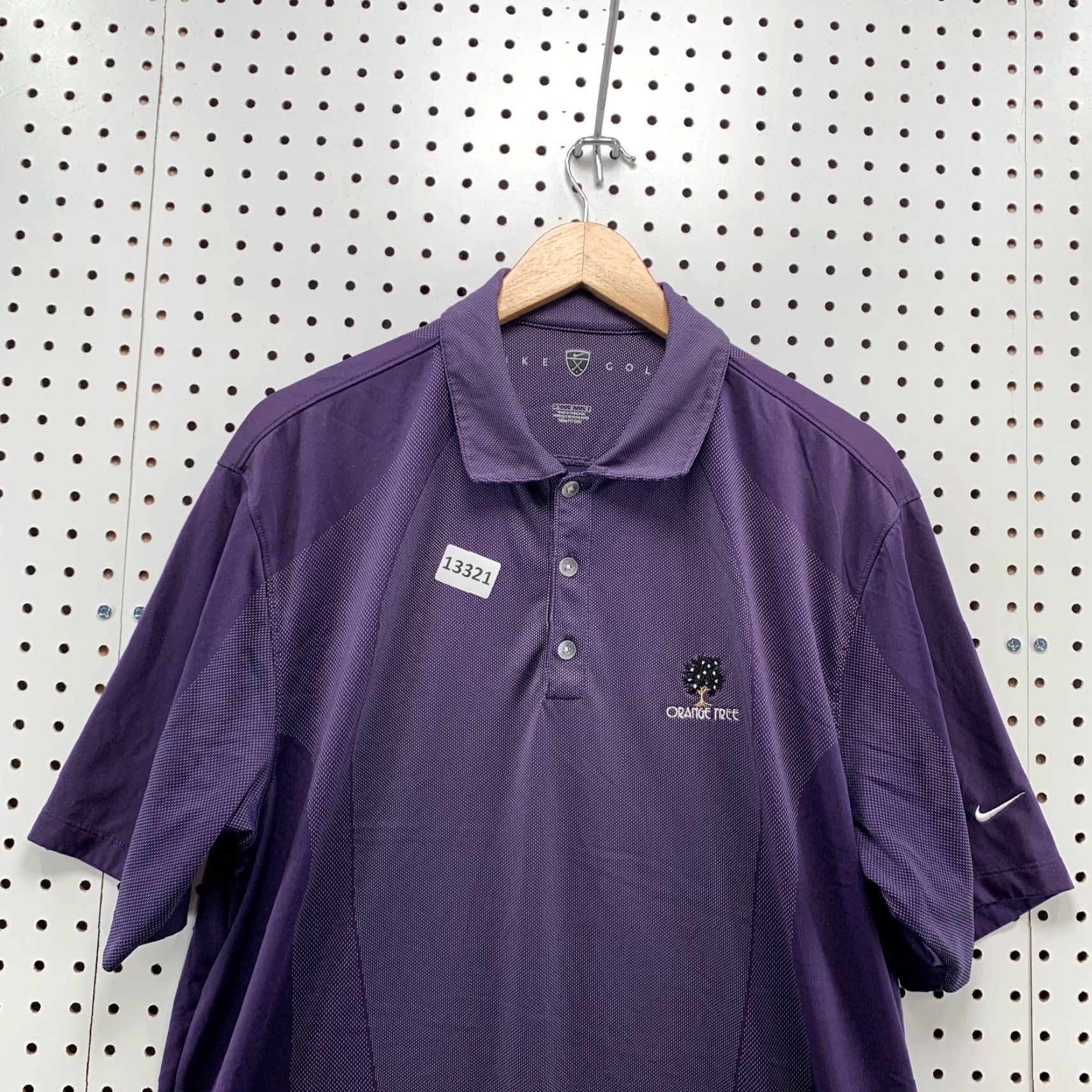 Nike Nike Dri-Fit Golf Polo Shirt Men Large Purple White Dots Orange Tree Short Sleeve Size US L / EU 52-54 / 3 - 5 Thumbnail